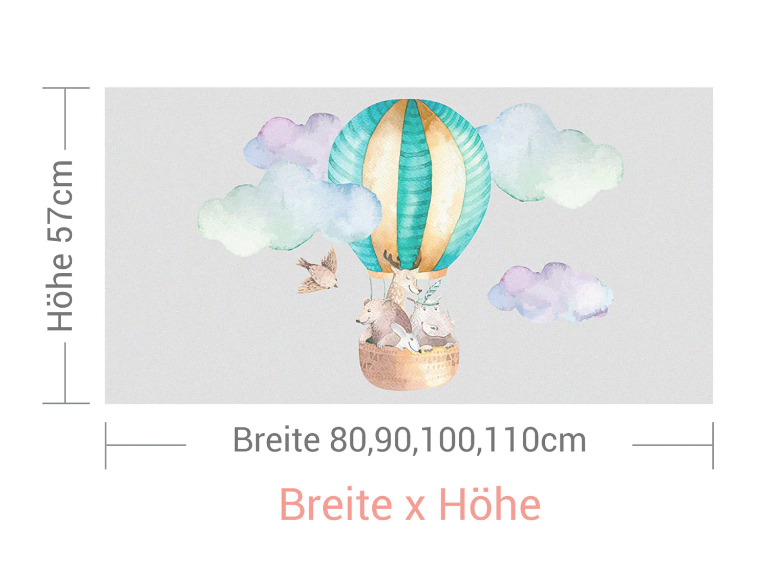 Fensterfolie Tiere in Heißluftballons - Image 4