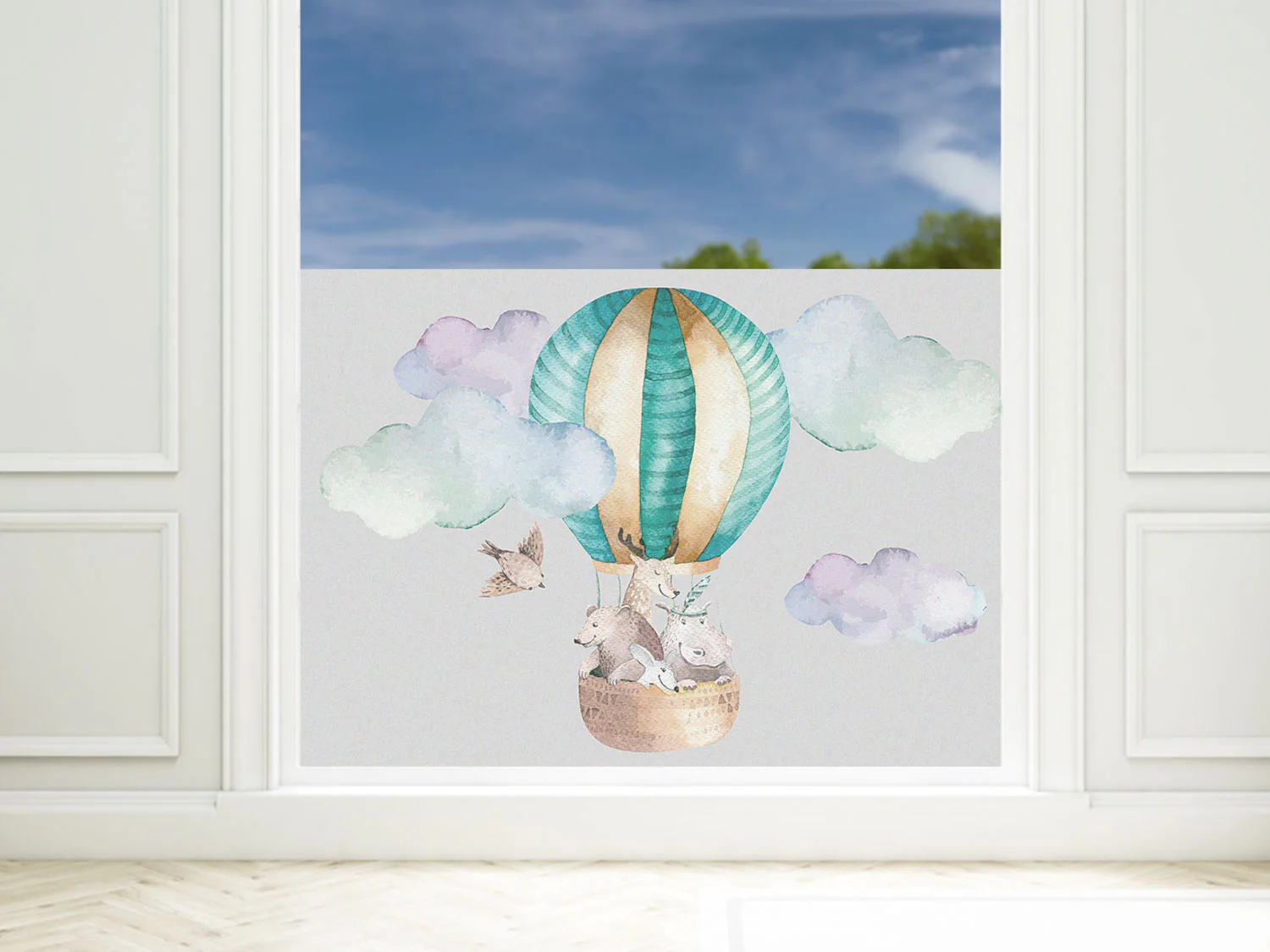 Fensterfolie Tiere in Heißluftballons - Image 5