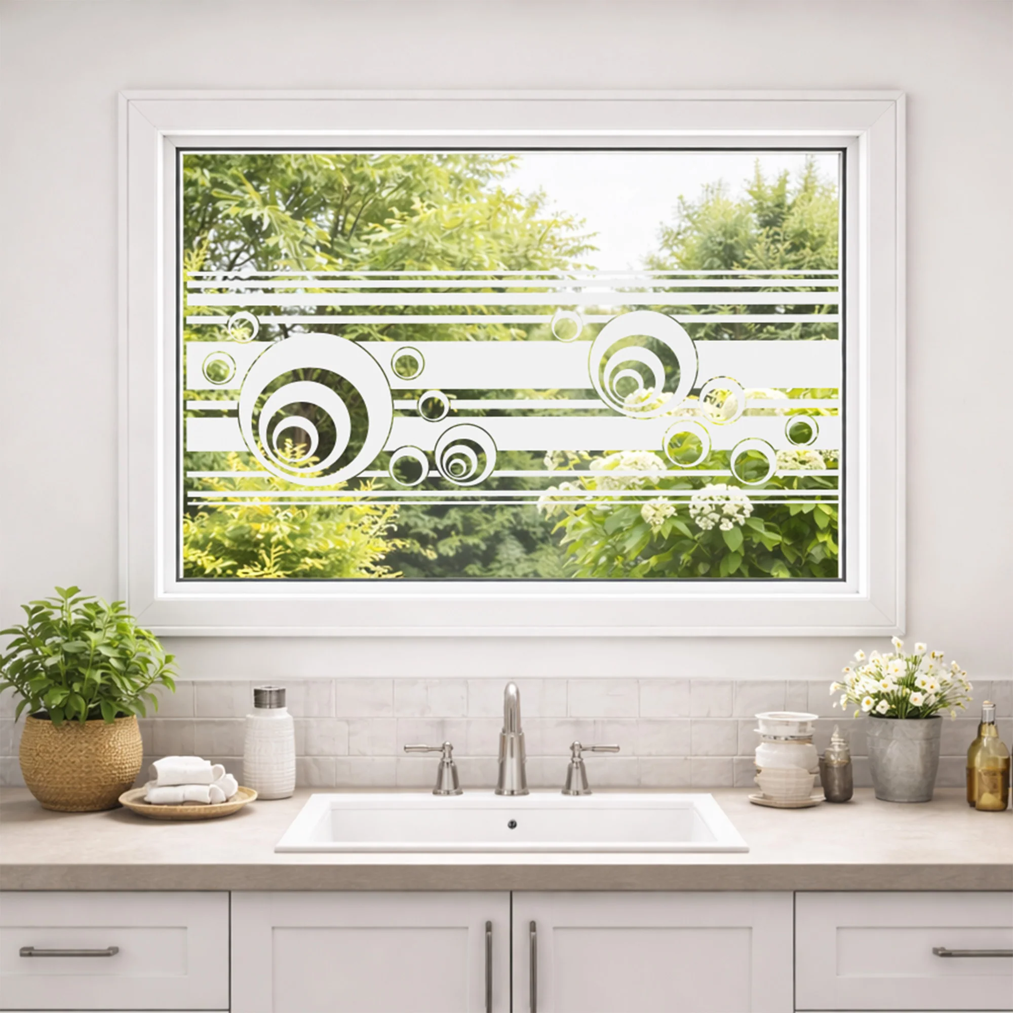 Glastüren Aufkleber Retro Kreise und Linien - Image 4