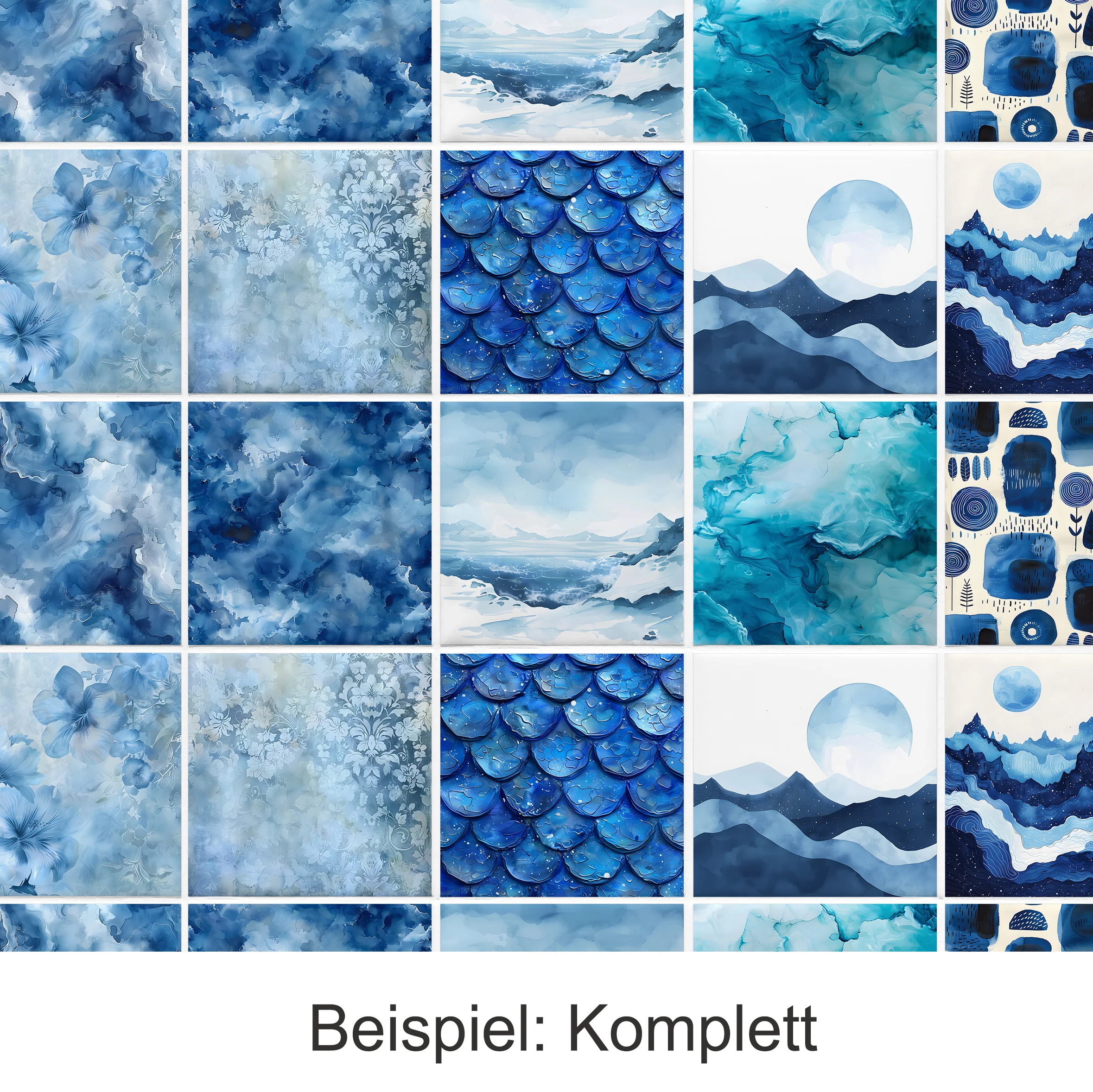 Fliesenaufkleber Berglandschaft in Blau - Image 5