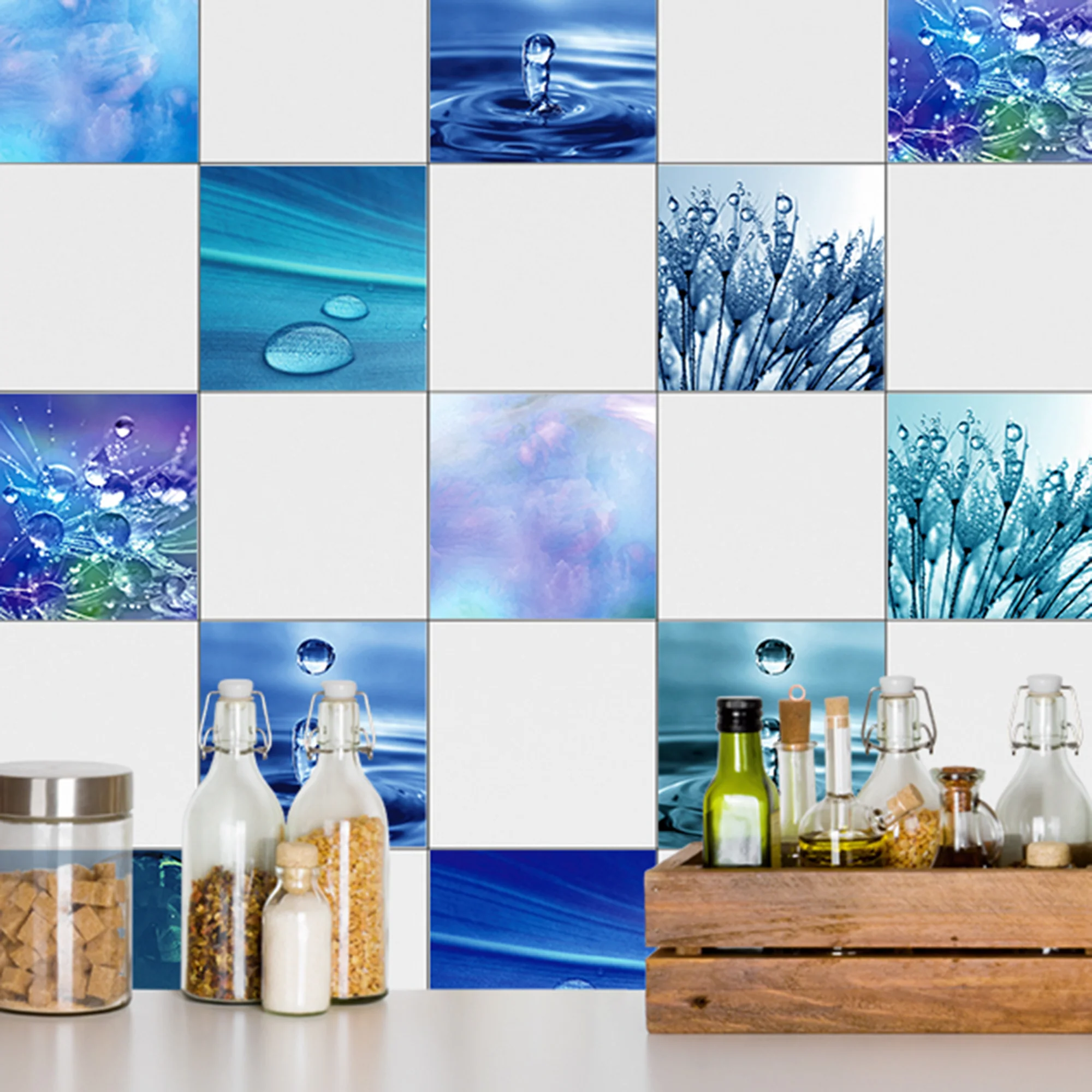 Fliesenaufkleber Wasser & Tropfen – Blaues Design - Image 3