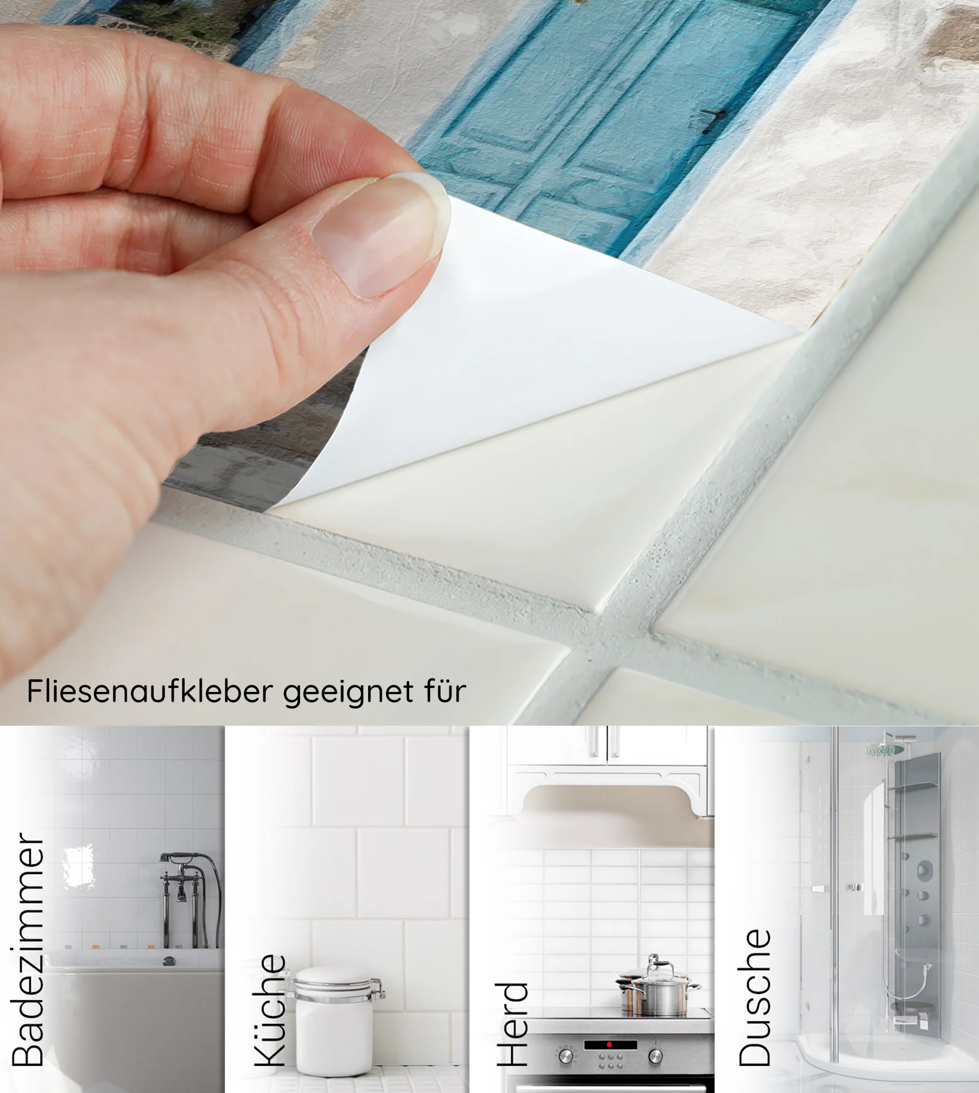Fliesenaufkleber Blaue Tür - Image 6