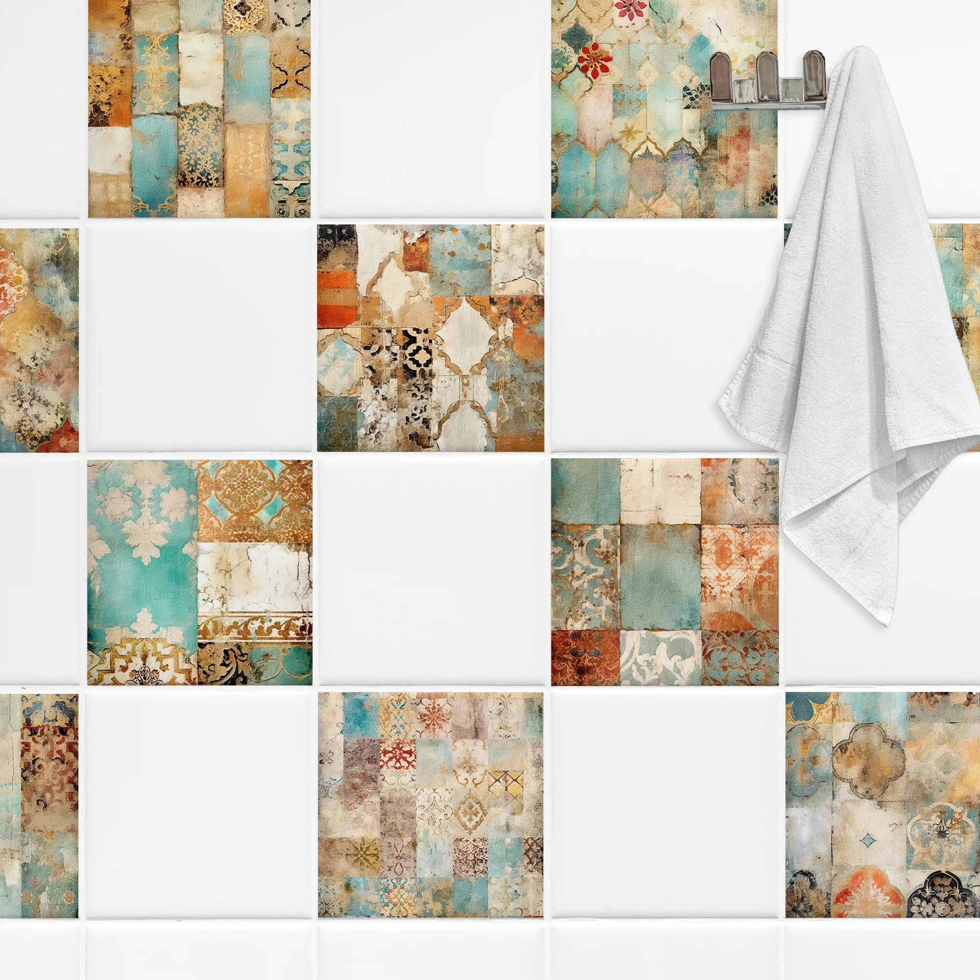 Fliesenaufkleber Boho-Muster