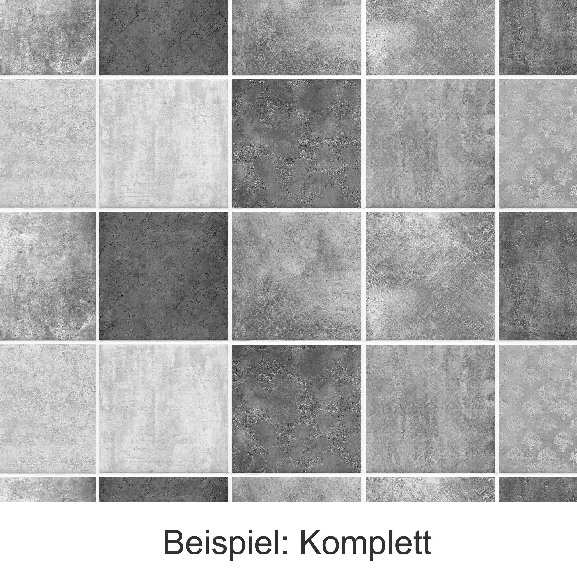 Fliesenaufkleber Graues Ornament - Image 5
