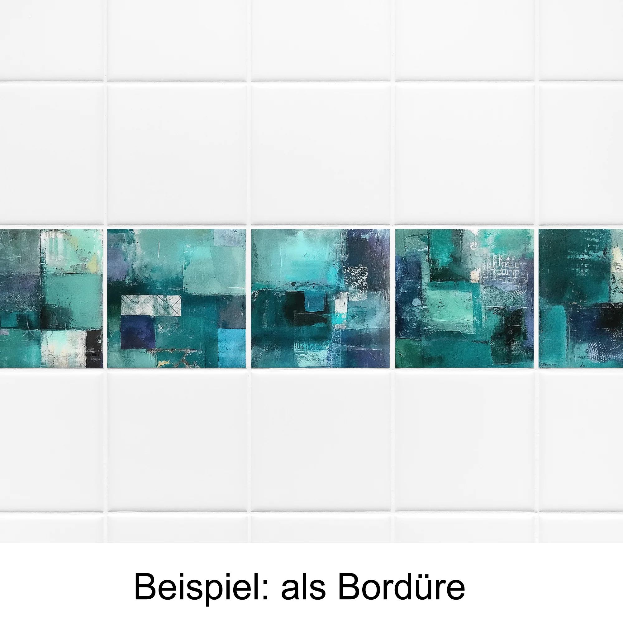 Fliesenaufkleber in Aqua-Tönen - Image 4