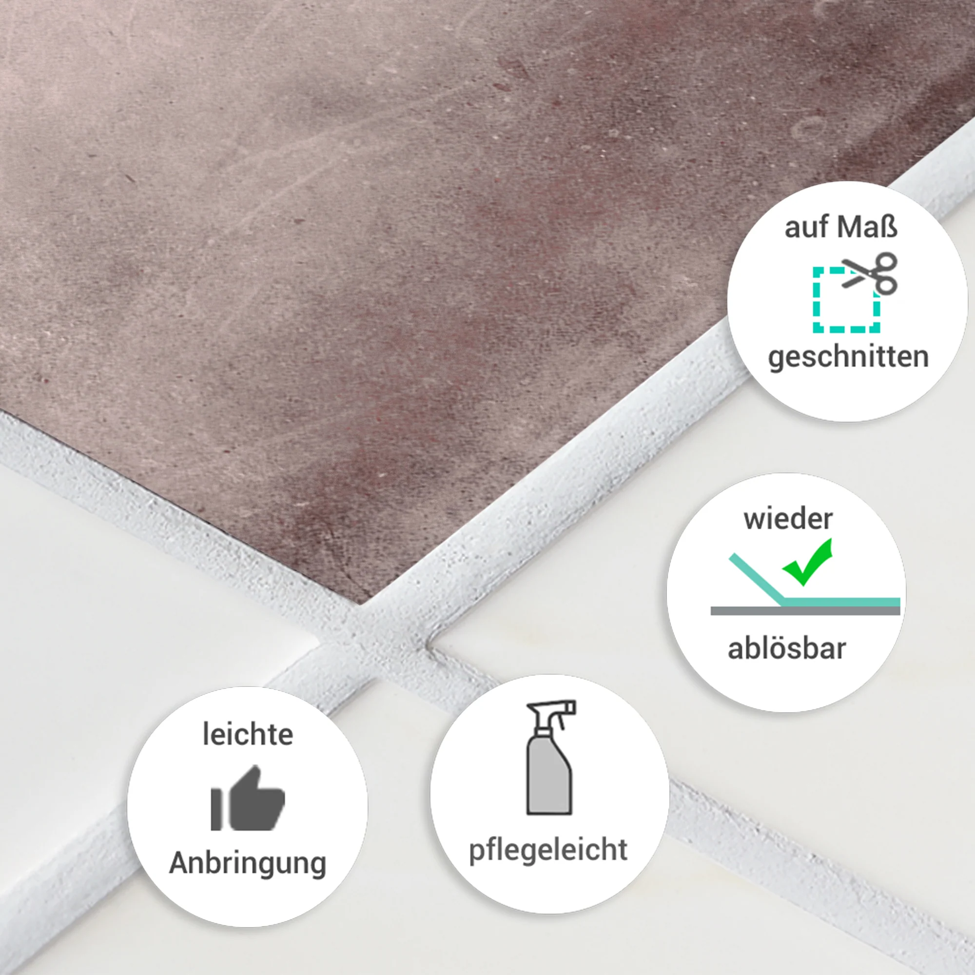 Fliesenaufkleber in Vintage Beton & Metall - Image 7