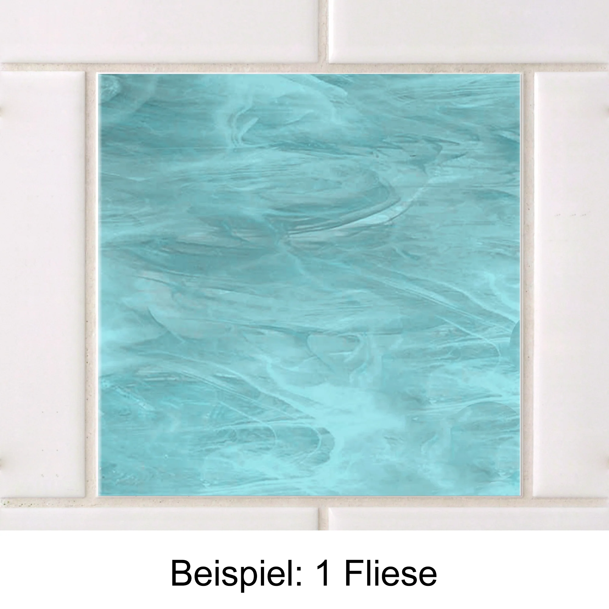 Fliesenaufkleber in Türkis mit Streifen - Image 3