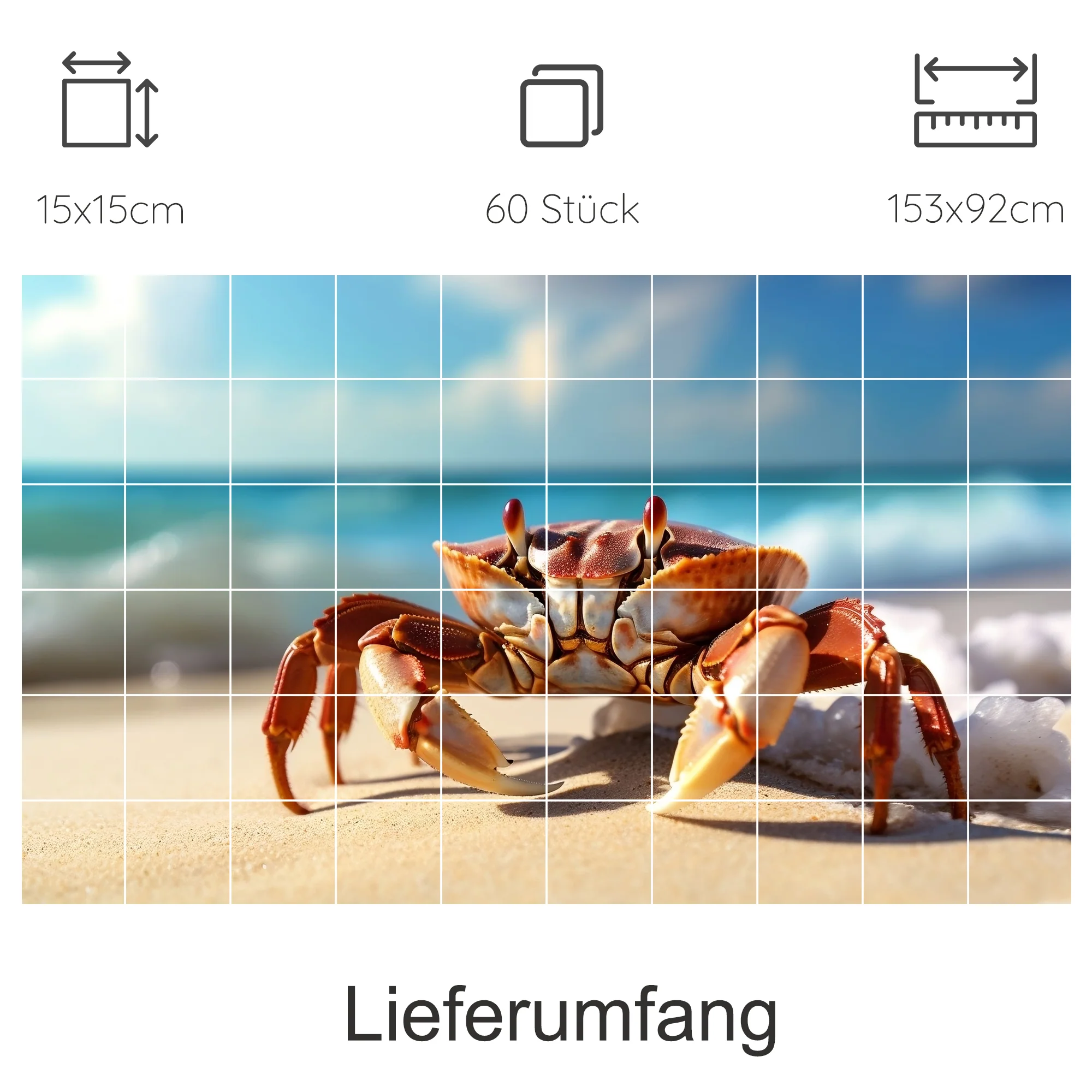 Fliesenaufkleber Krabbe - Ein Hauch von Strandfeeling - Image 10