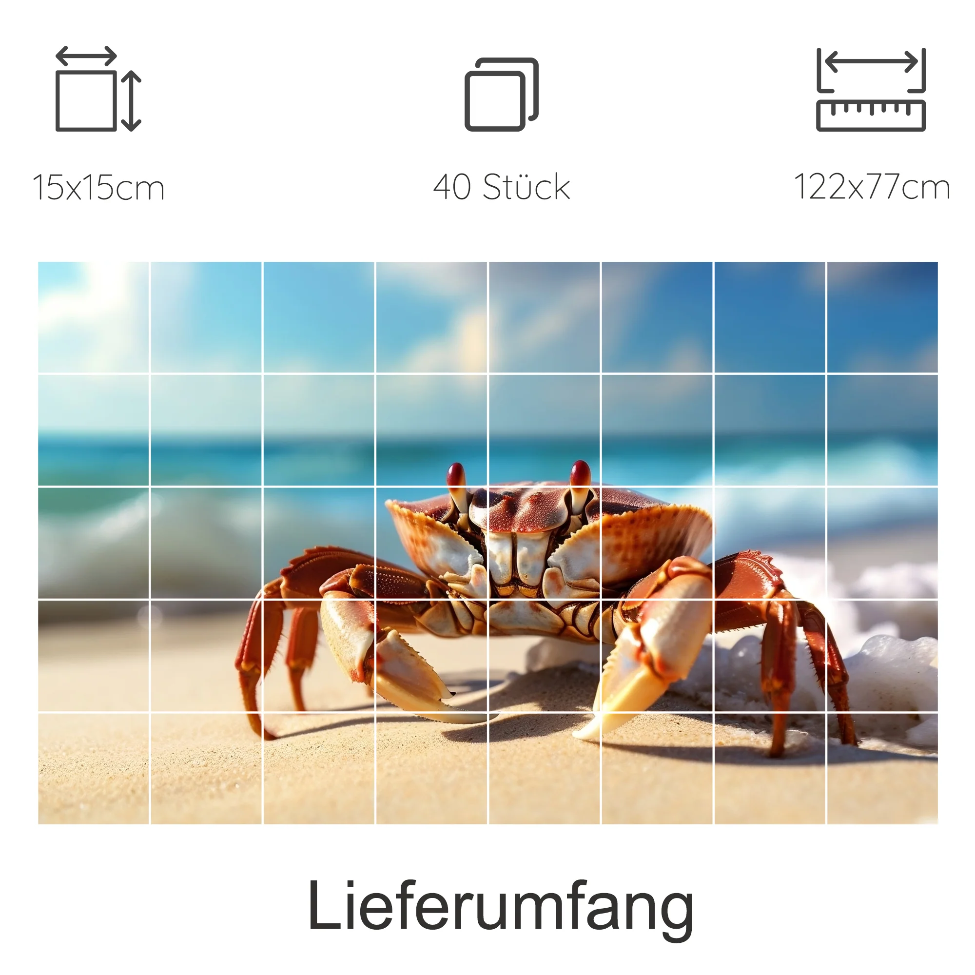 Fliesenaufkleber Krabbe - Ein Hauch von Strandfeeling - Image 11