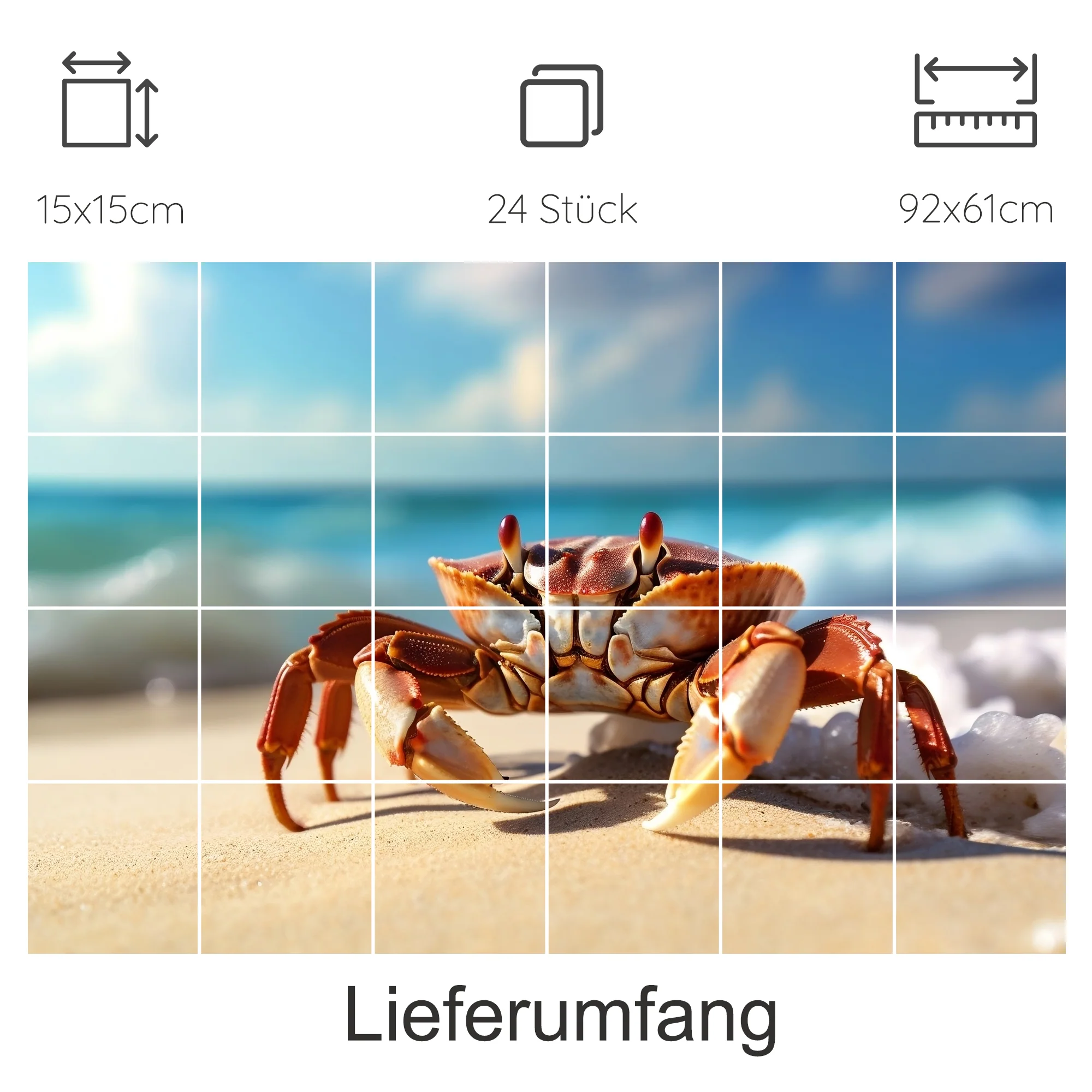 Fliesenaufkleber Krabbe - Ein Hauch von Strandfeeling - Image 12