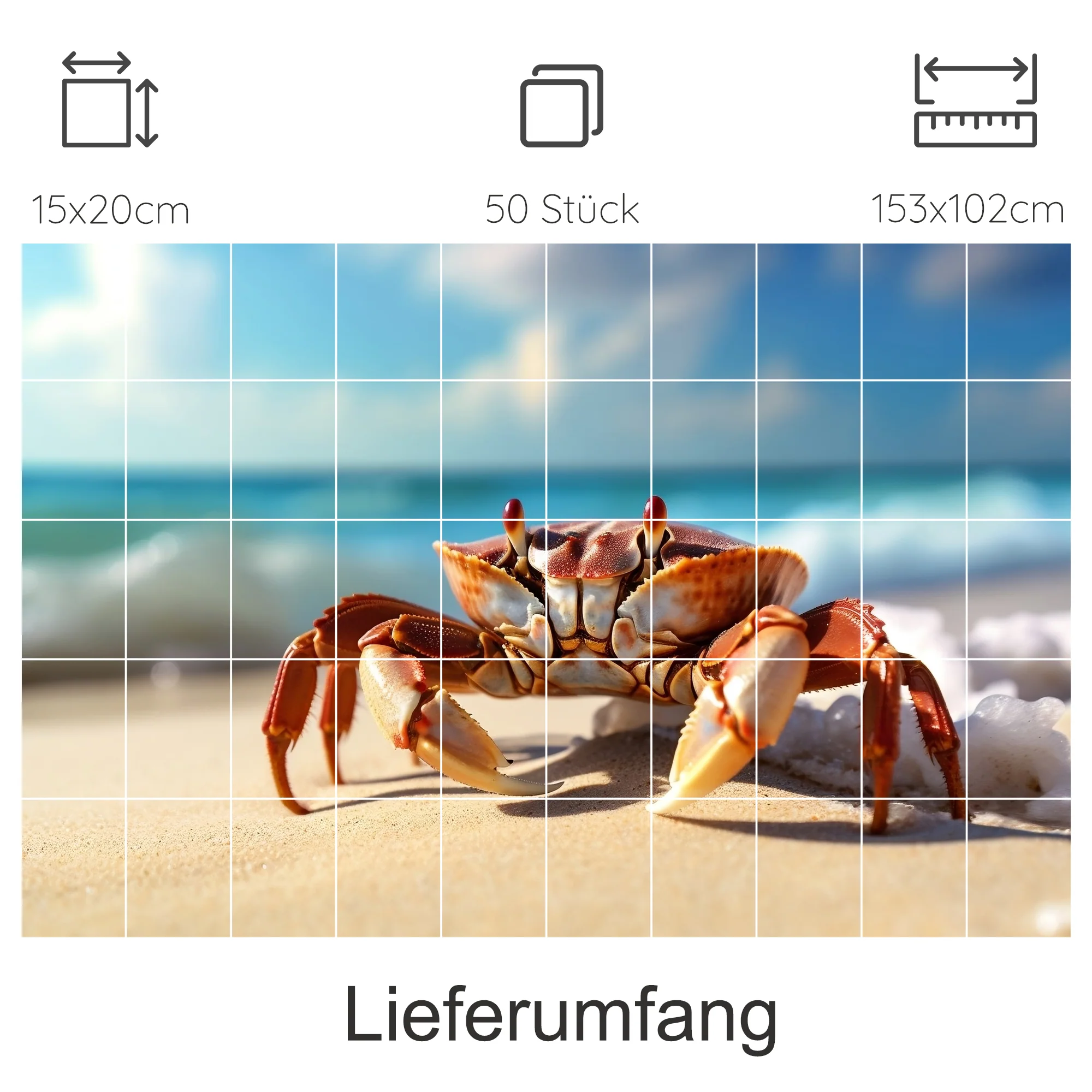 Fliesenaufkleber Krabbe - Ein Hauch von Strandfeeling - Image 13