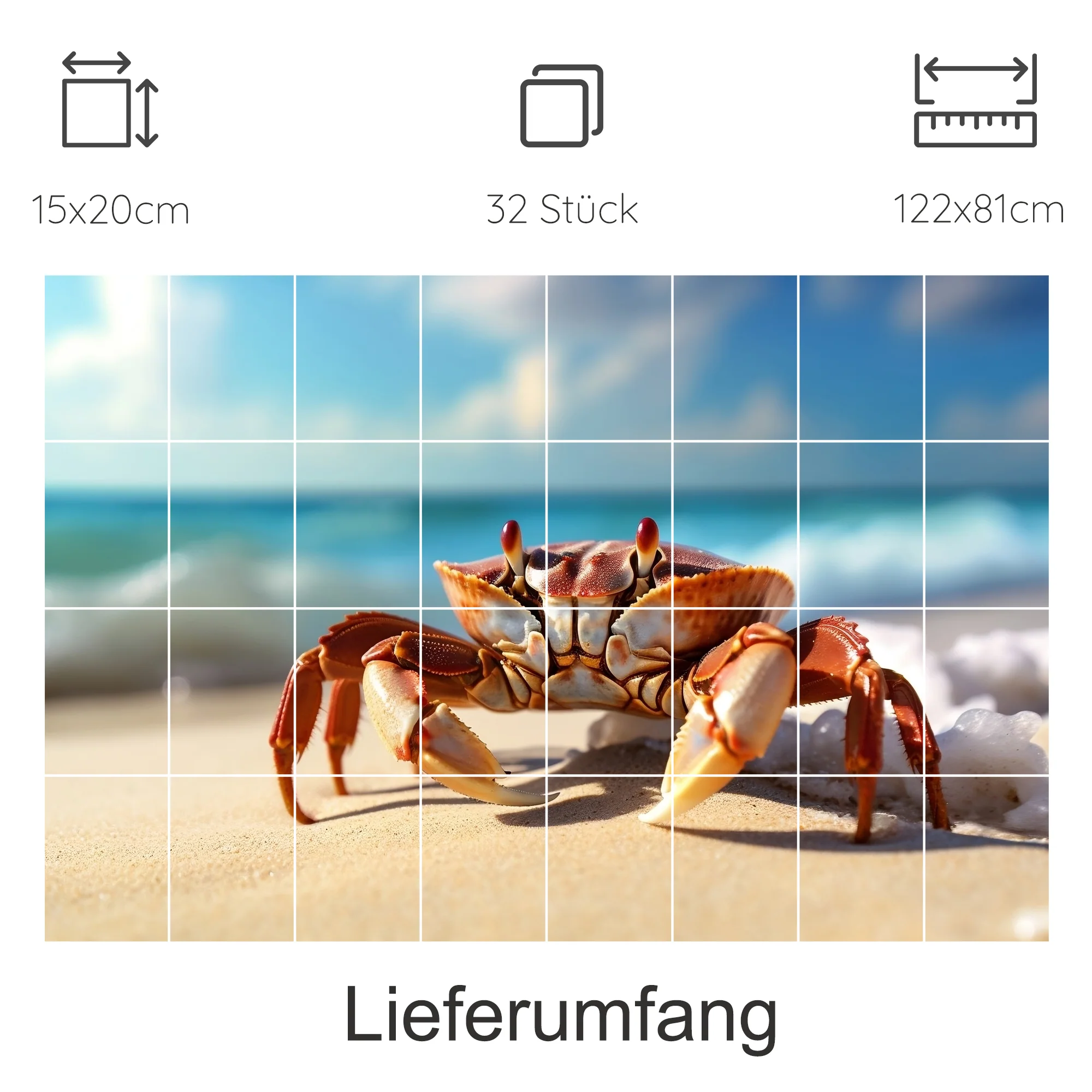Fliesenaufkleber Krabbe - Ein Hauch von Strandfeeling - Image 14