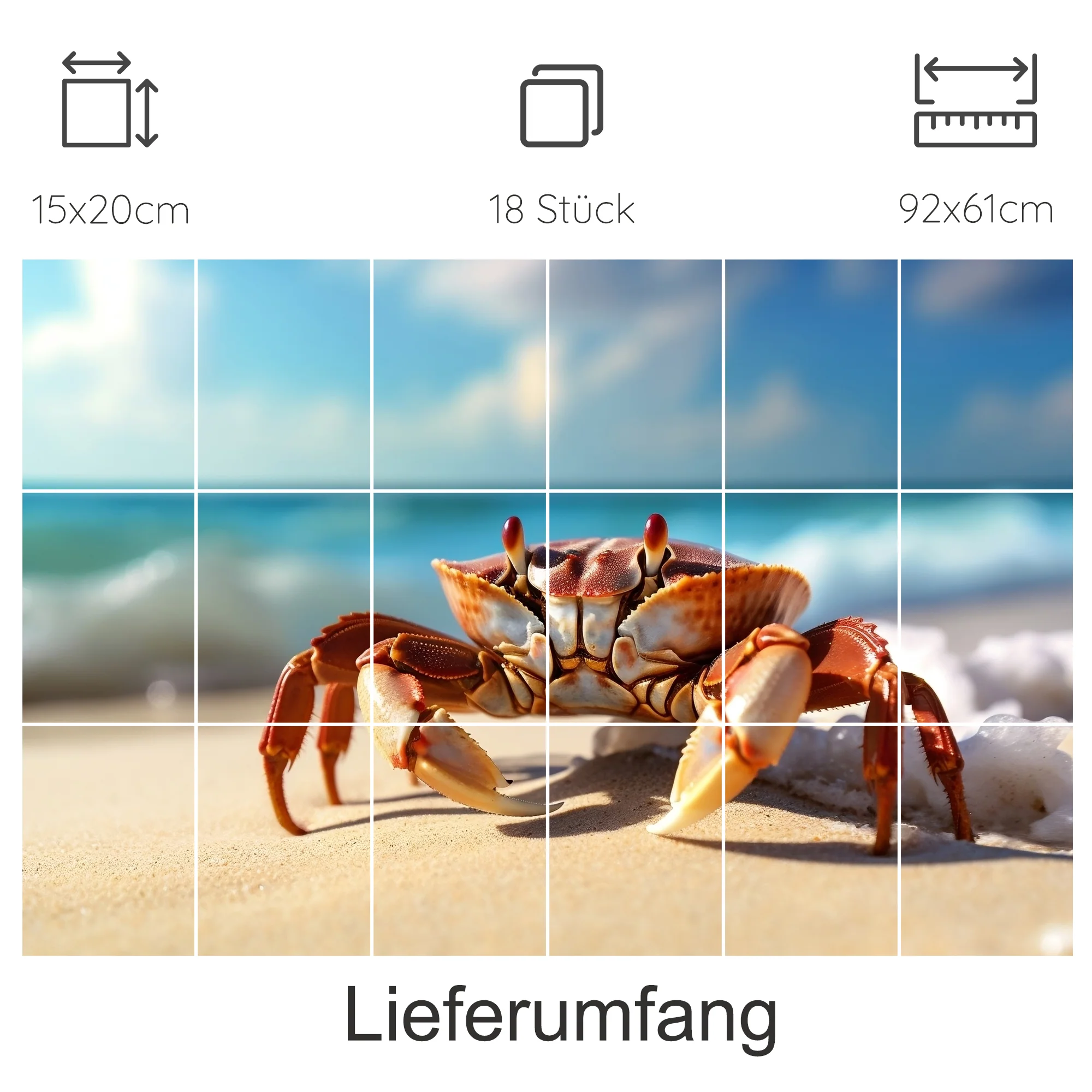 Fliesenaufkleber Krabbe - Ein Hauch von Strandfeeling - Image 15