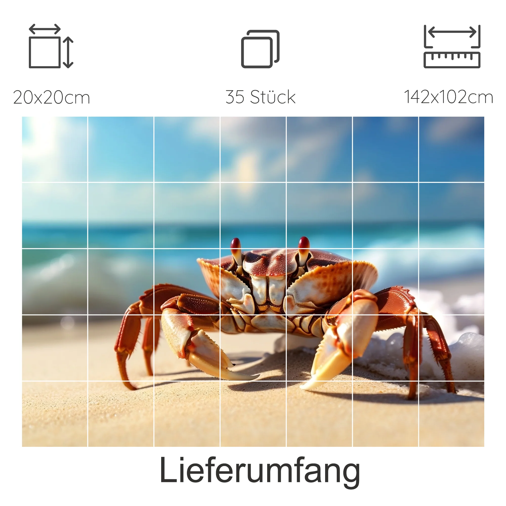 Fliesenaufkleber Krabbe - Ein Hauch von Strandfeeling - Image 16