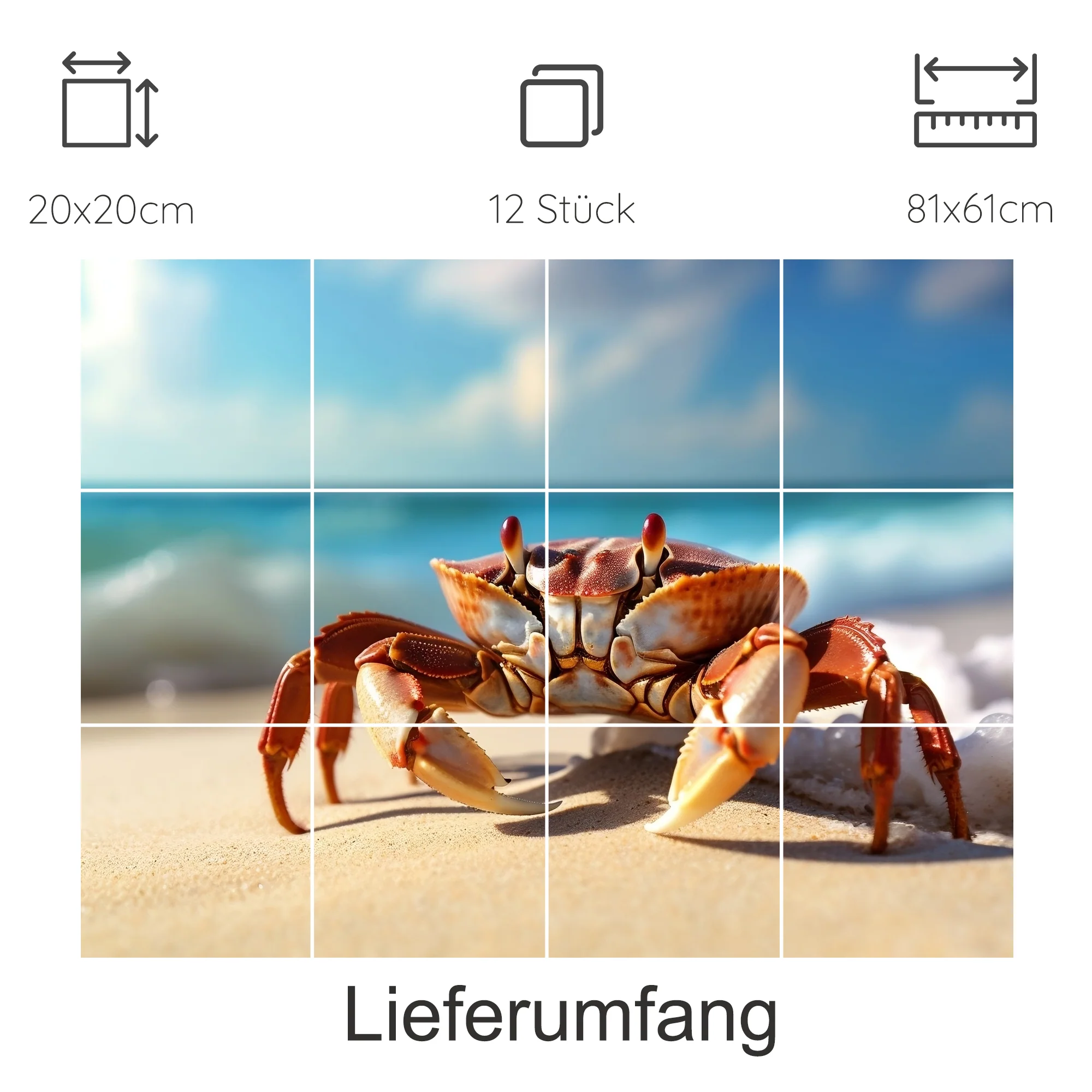 Fliesenaufkleber Krabbe - Ein Hauch von Strandfeeling - Image 18
