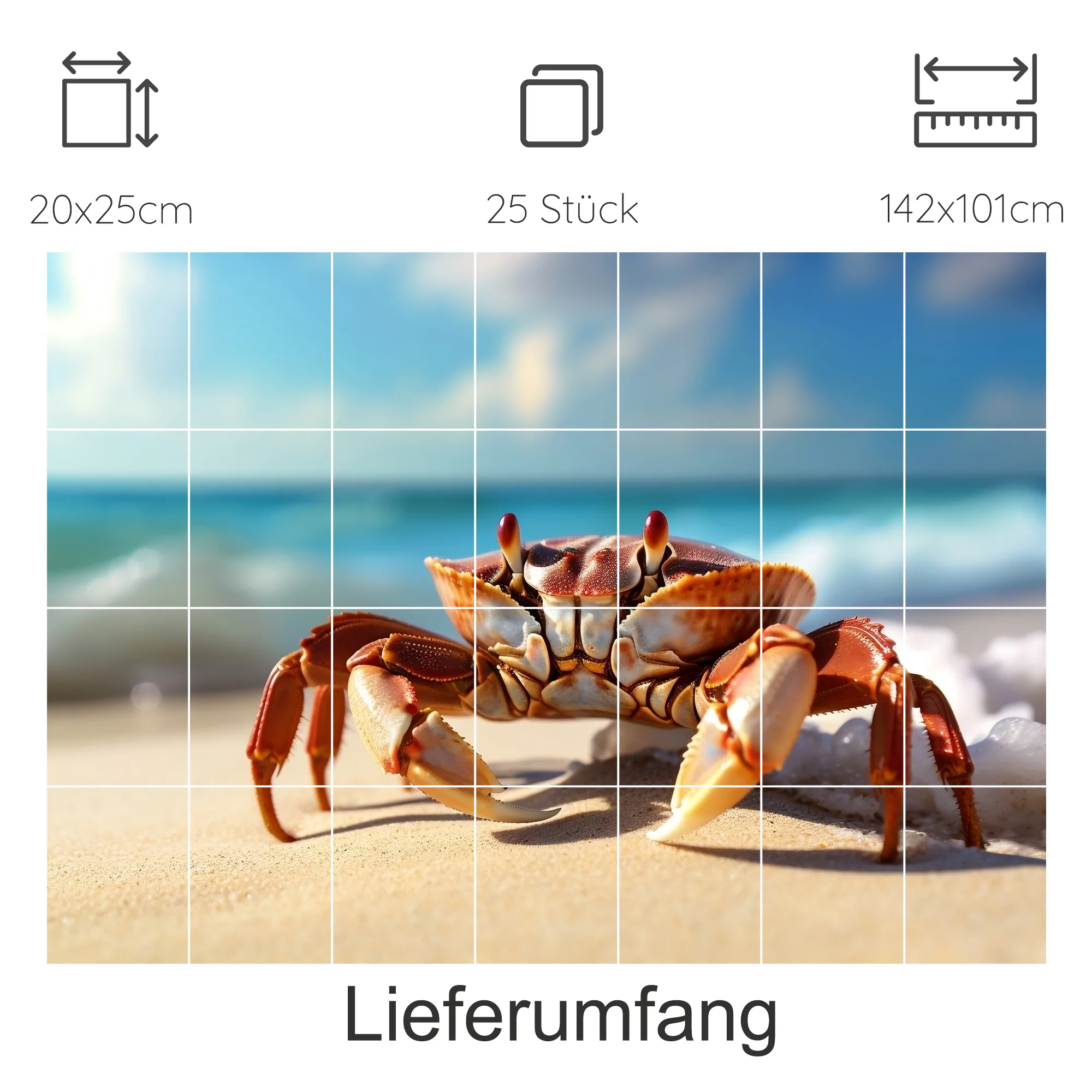 Fliesenaufkleber Krabbe - Ein Hauch von Strandfeeling - Image 19