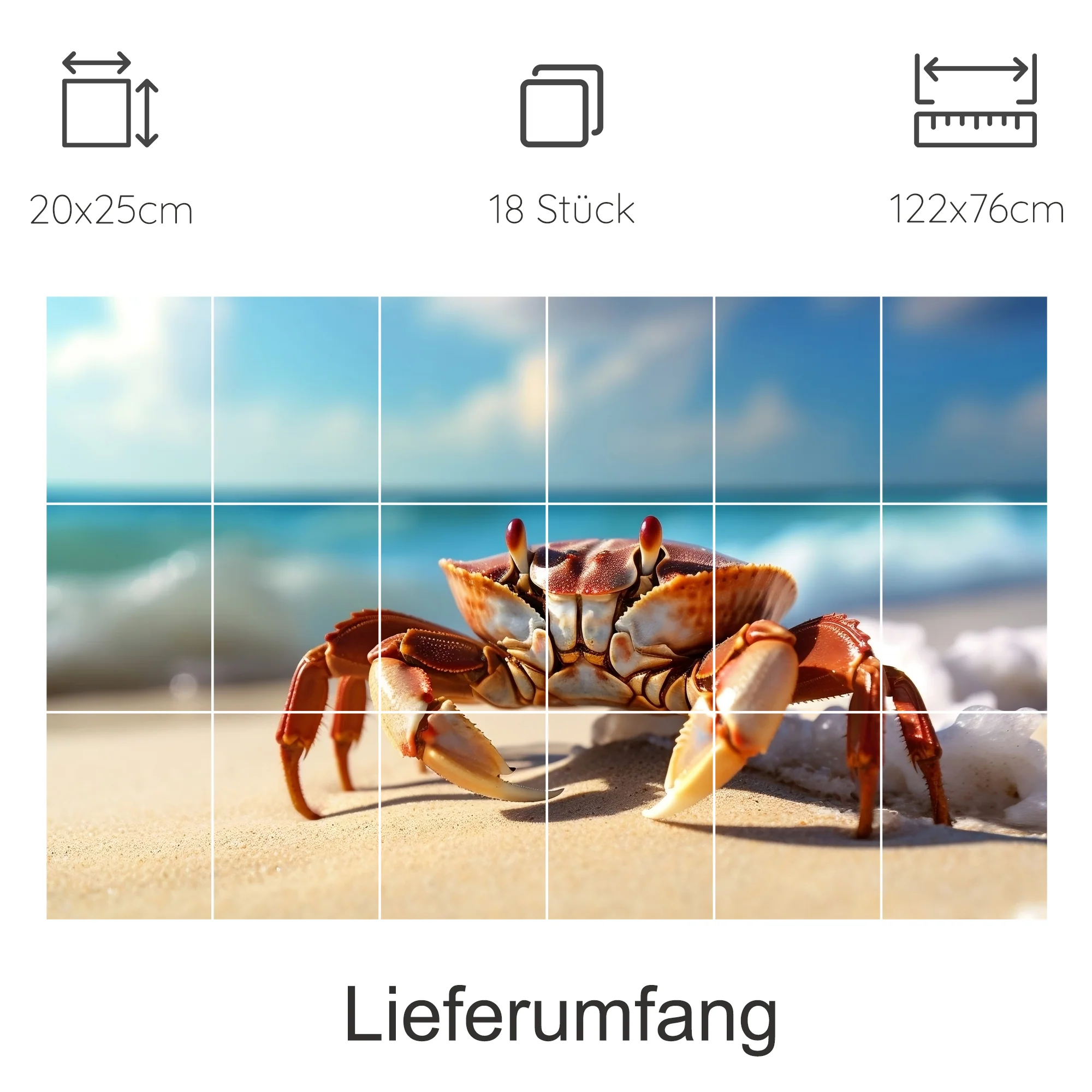Fliesenaufkleber Krabbe - Ein Hauch von Strandfeeling - Image 20