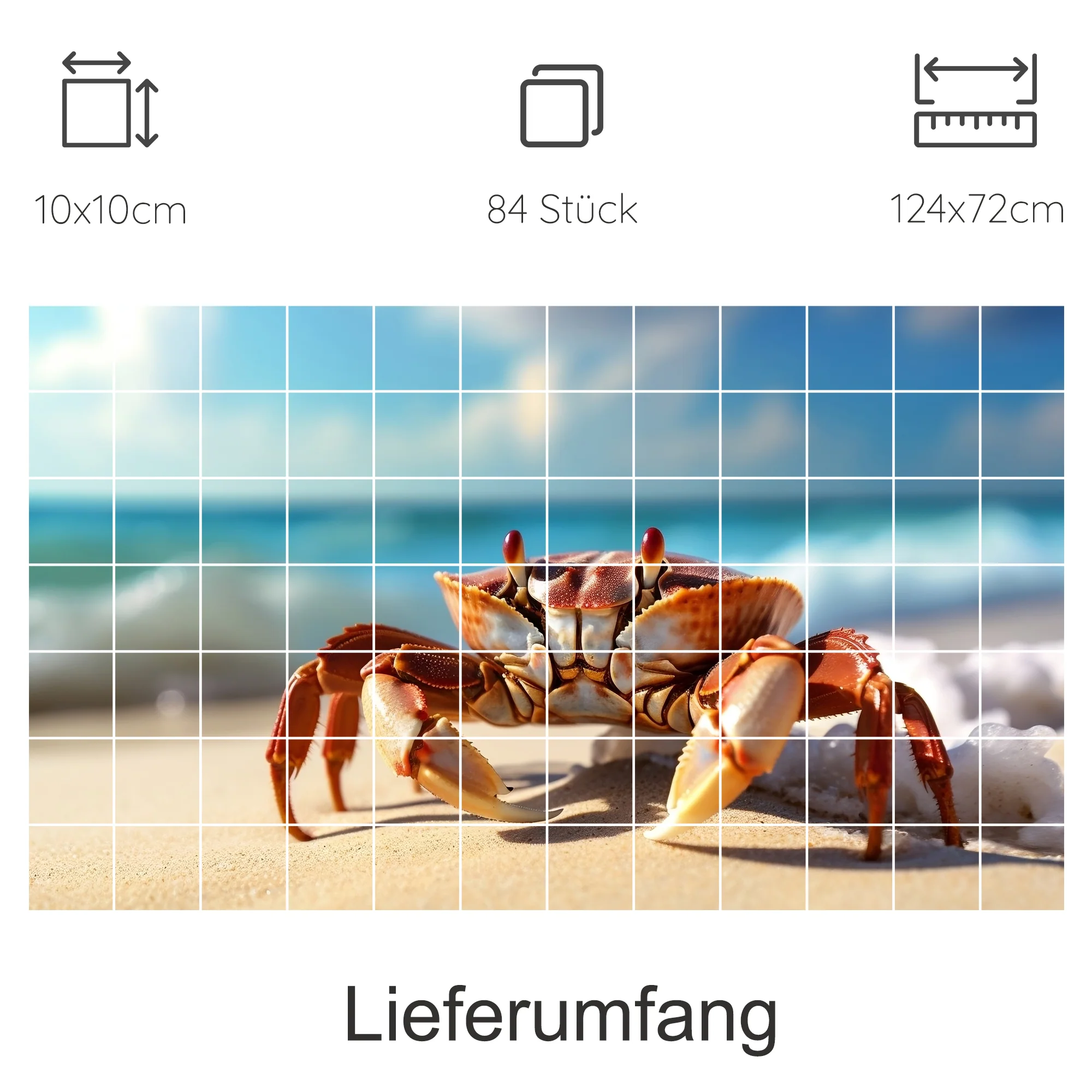 Fliesenaufkleber Krabbe - Ein Hauch von Strandfeeling - Image 8
