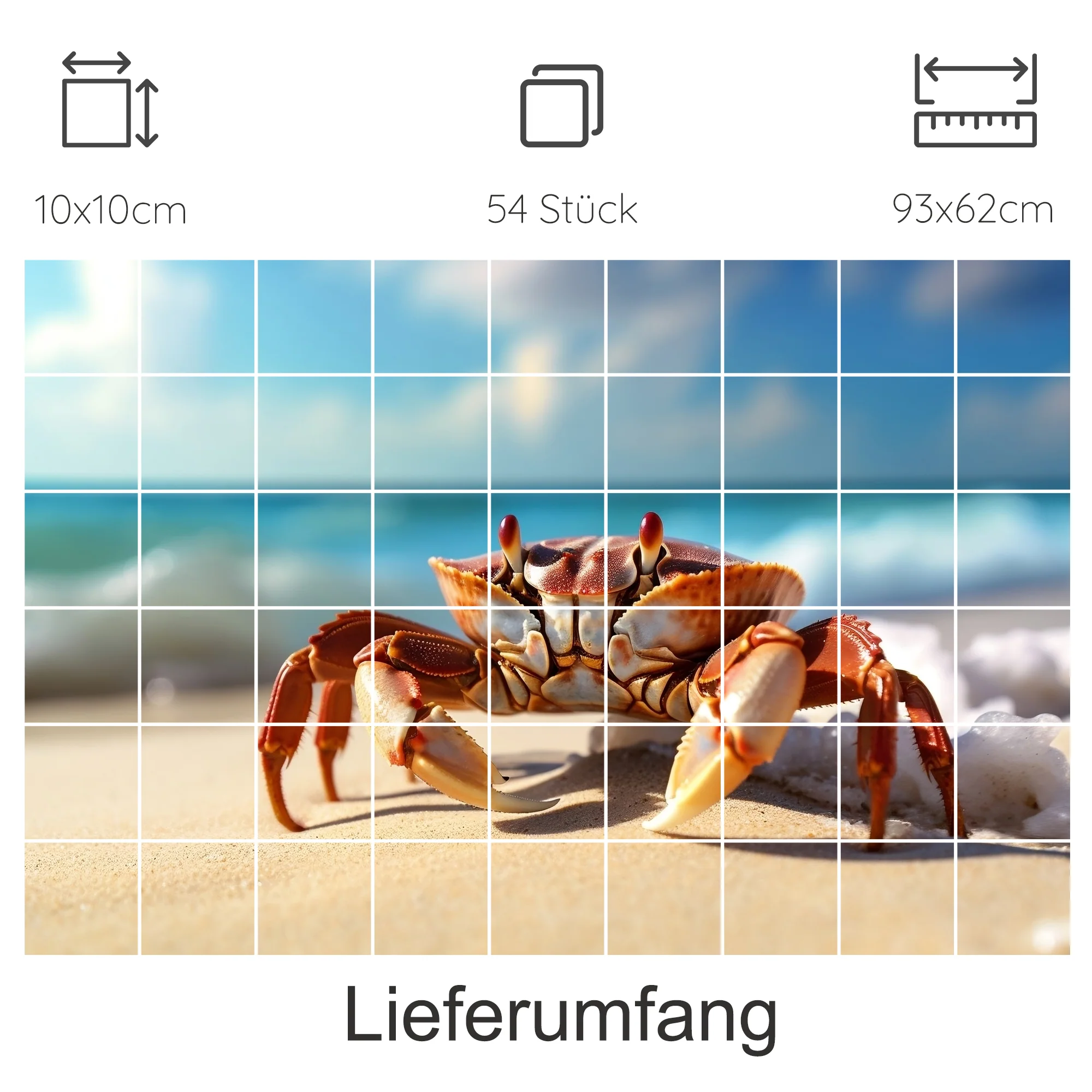 Fliesenaufkleber Krabbe - Ein Hauch von Strandfeeling - Image 9