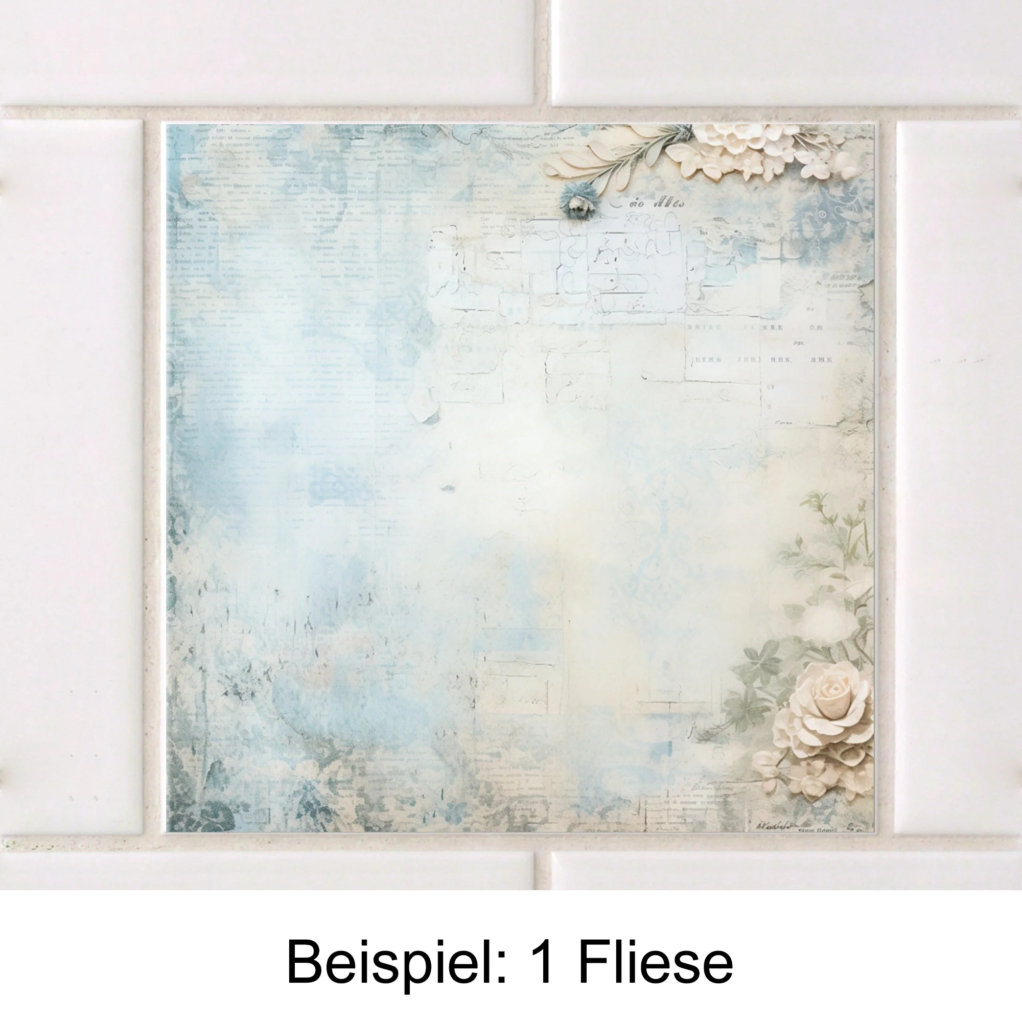 Fliesenaufkleber mit blauen Blumen - Image 3