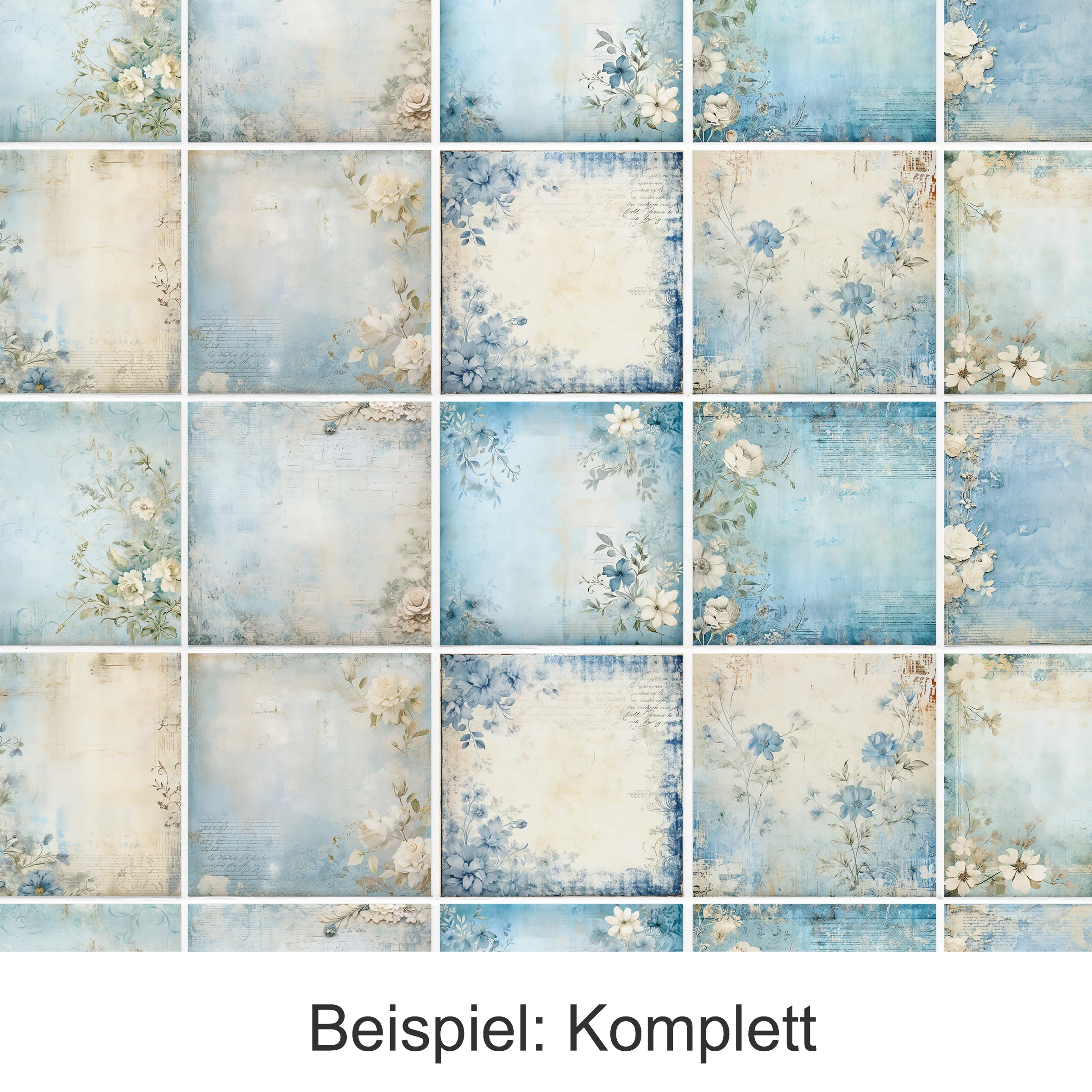 Fliesenaufkleber mit blauen Blumen - Image 5