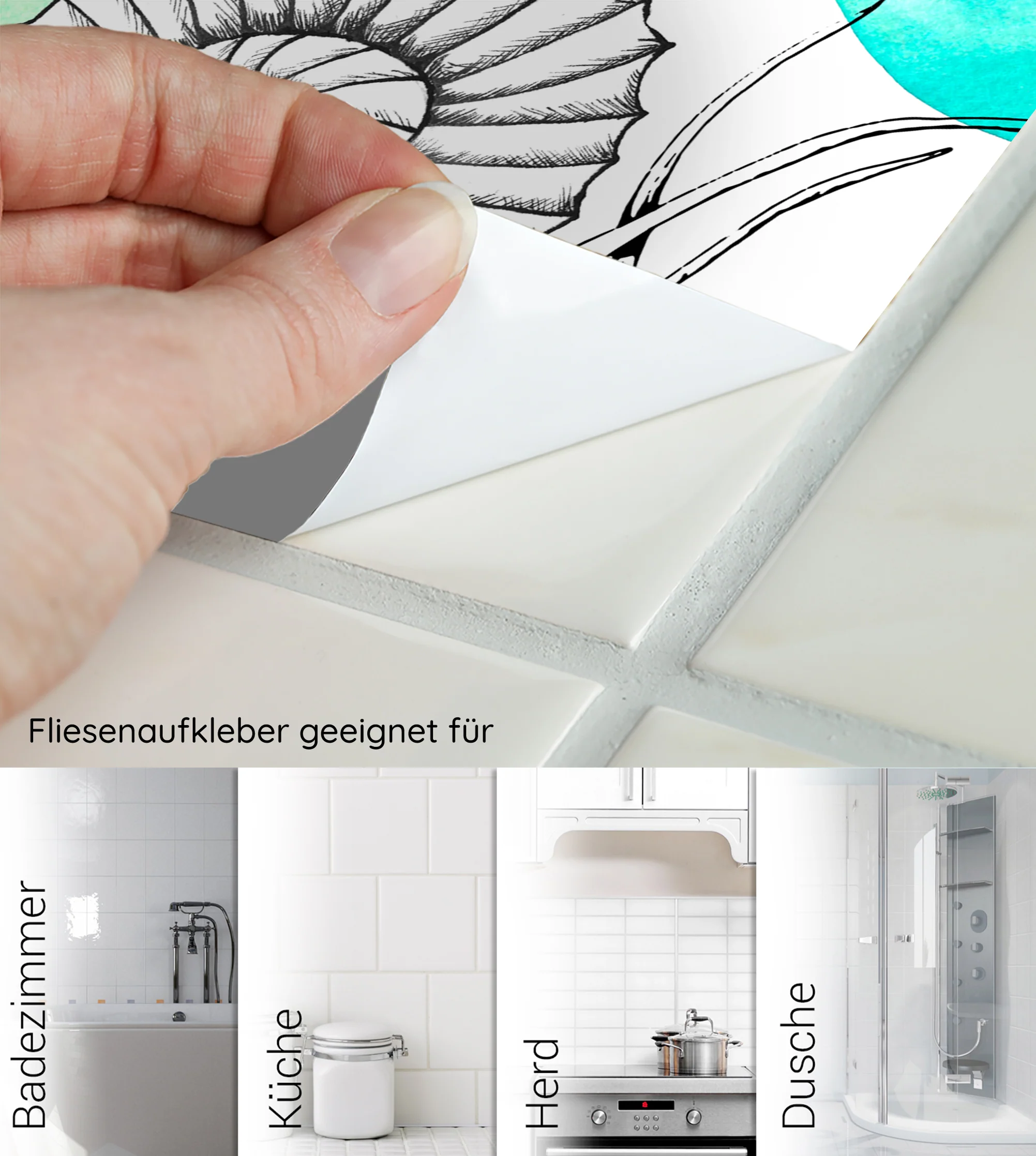 Fliesenaufkleber mit Muscheln - Image 6