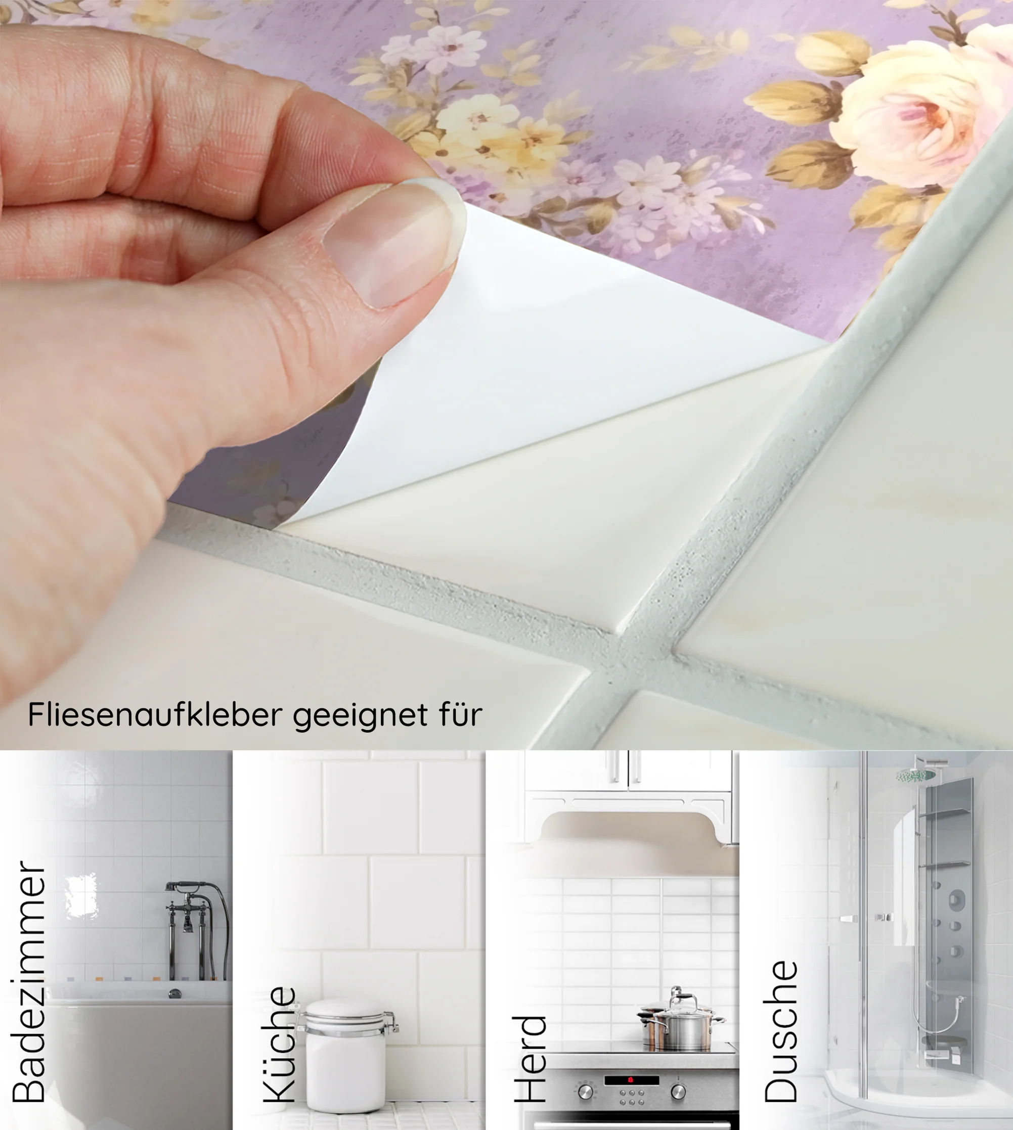 Fliesenaufkleber mit floralen Motiven - Image 6