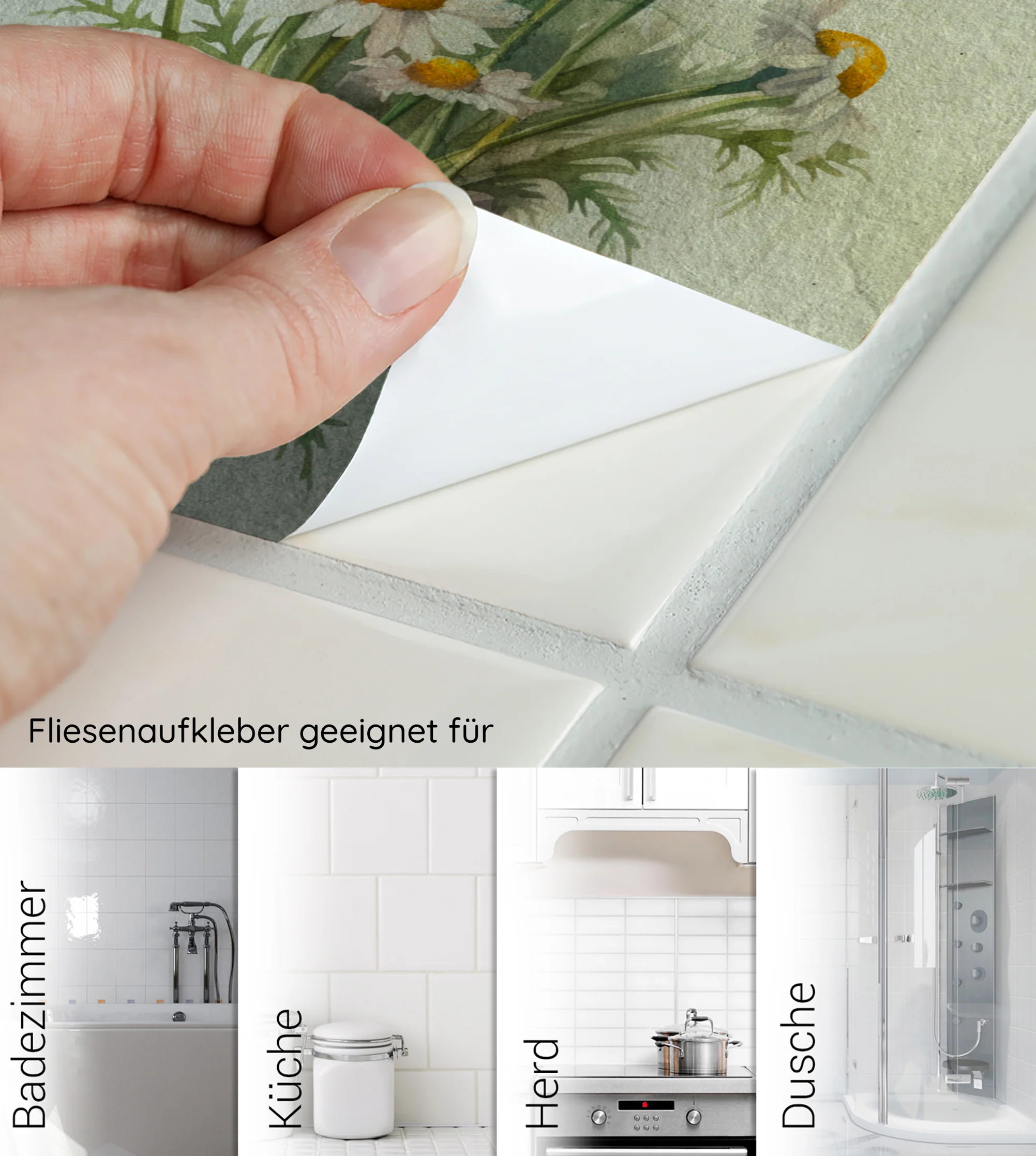 Fliesenaufkleber mit floralen Motiven - Image 6