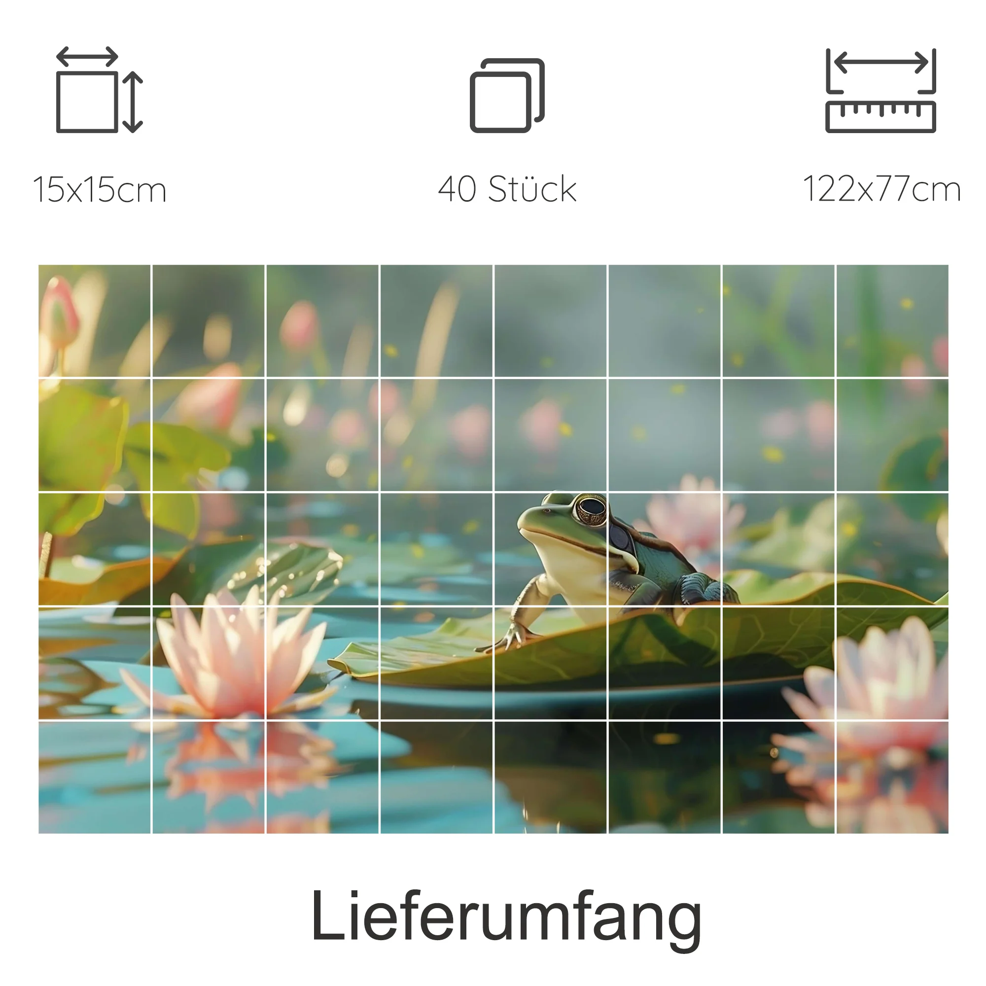 Fliesenaufkleber mit Frosch - Image 7