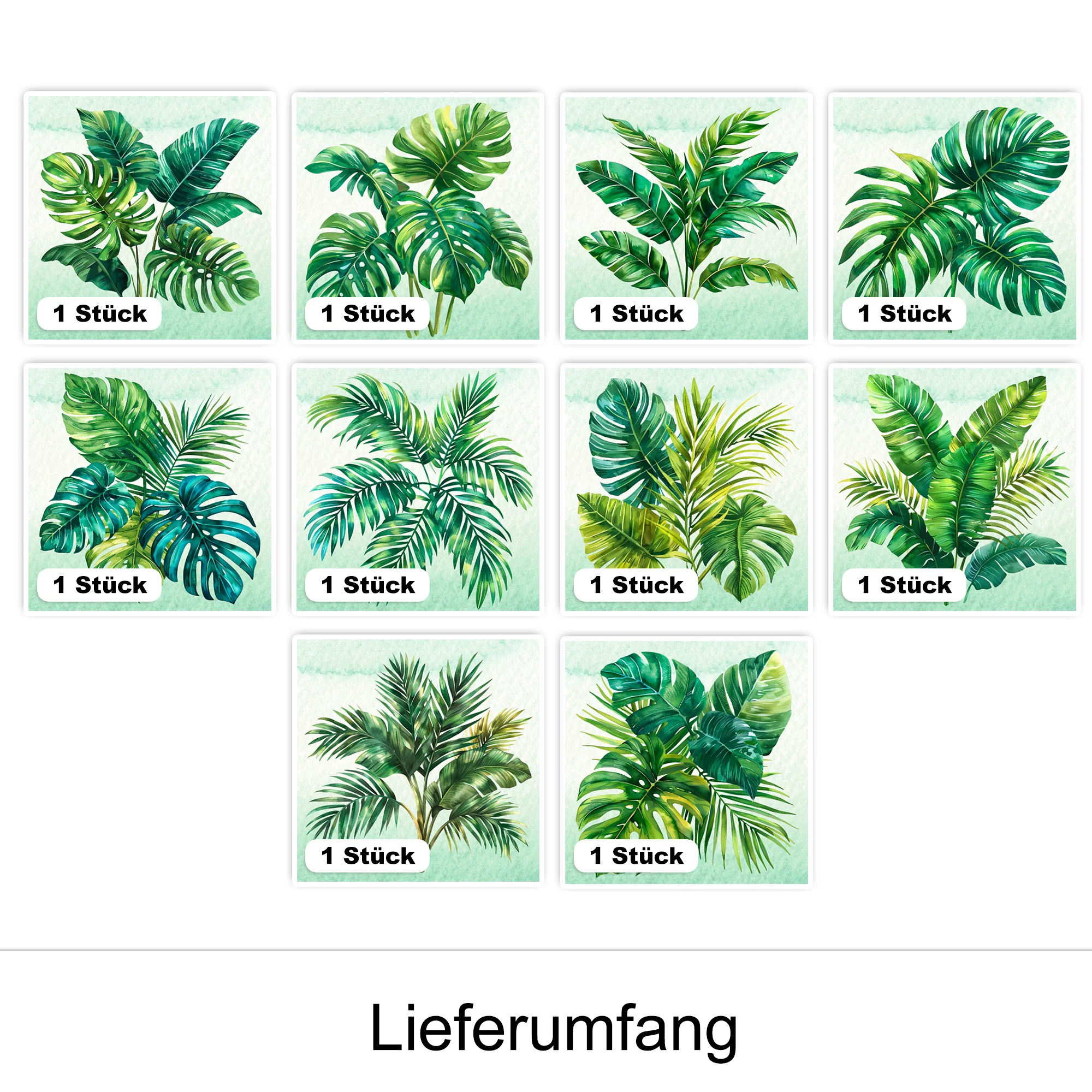 Fliesenaufkleber mit Monstera-Blättern - Image 2