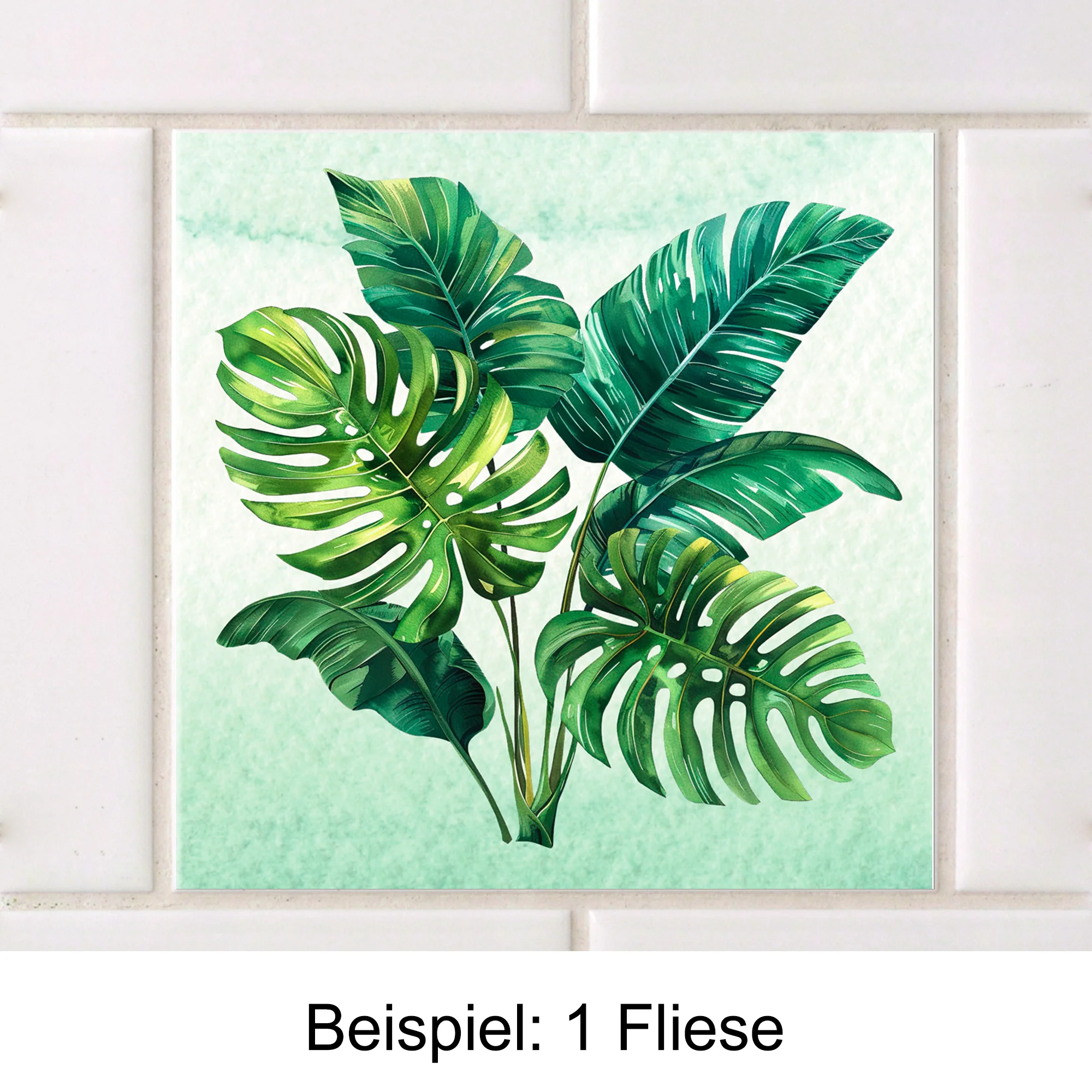 Fliesenaufkleber mit Monstera-Blättern - Image 3