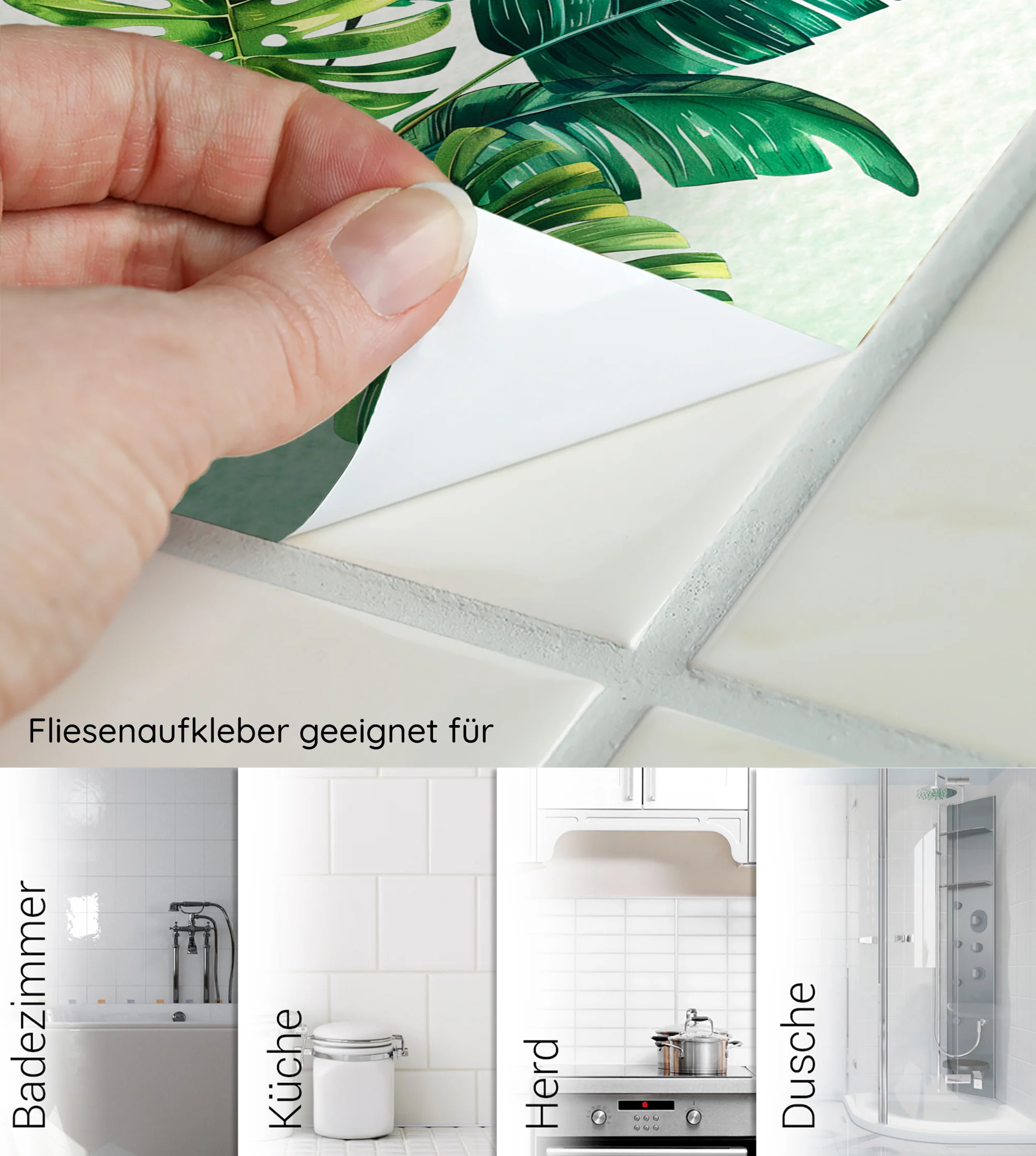 Fliesenaufkleber mit Monstera-Blättern - Image 6