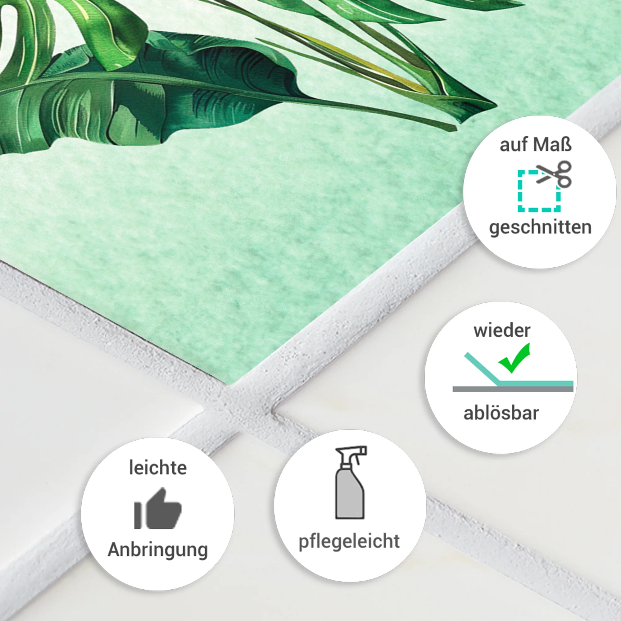 Fliesenaufkleber mit Monstera-Blättern - Image 7