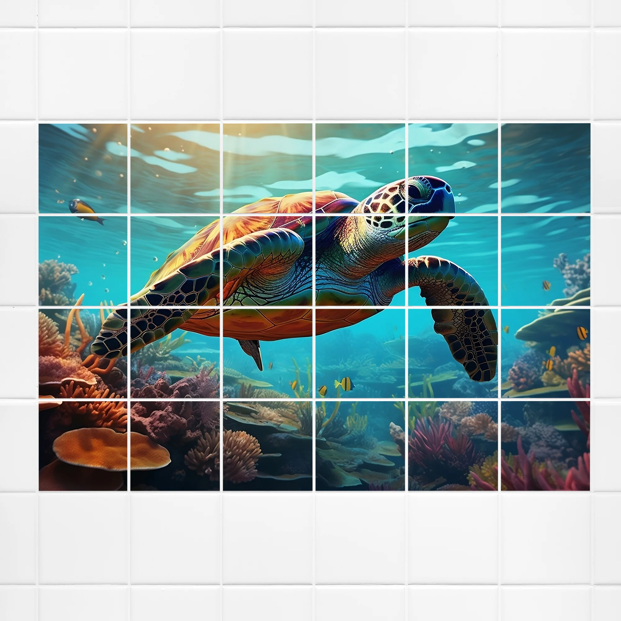 Fliesenaufkleber Schildkröte - Entdecke die Unterwasserwelt