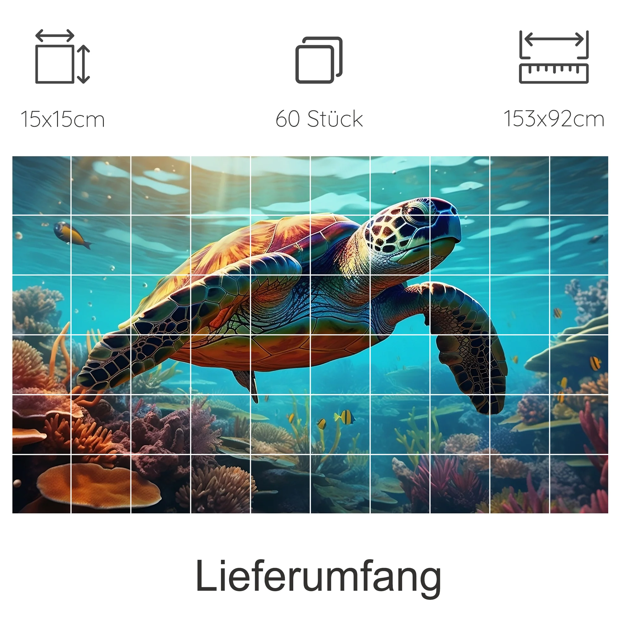 Fliesenaufkleber Schildkröte - Entdecke die Unterwasserwelt - Image 10