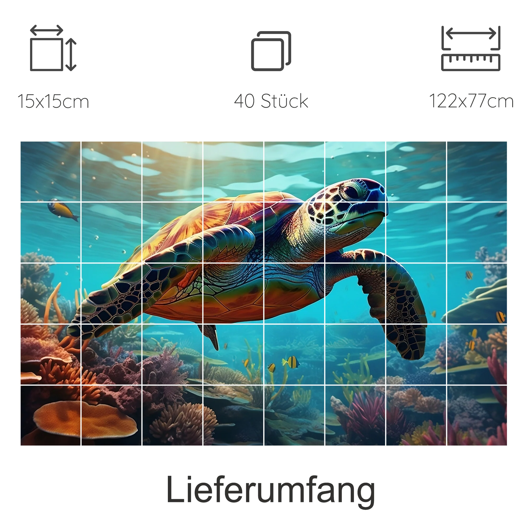 Fliesenaufkleber Schildkröte - Entdecke die Unterwasserwelt - Image 11