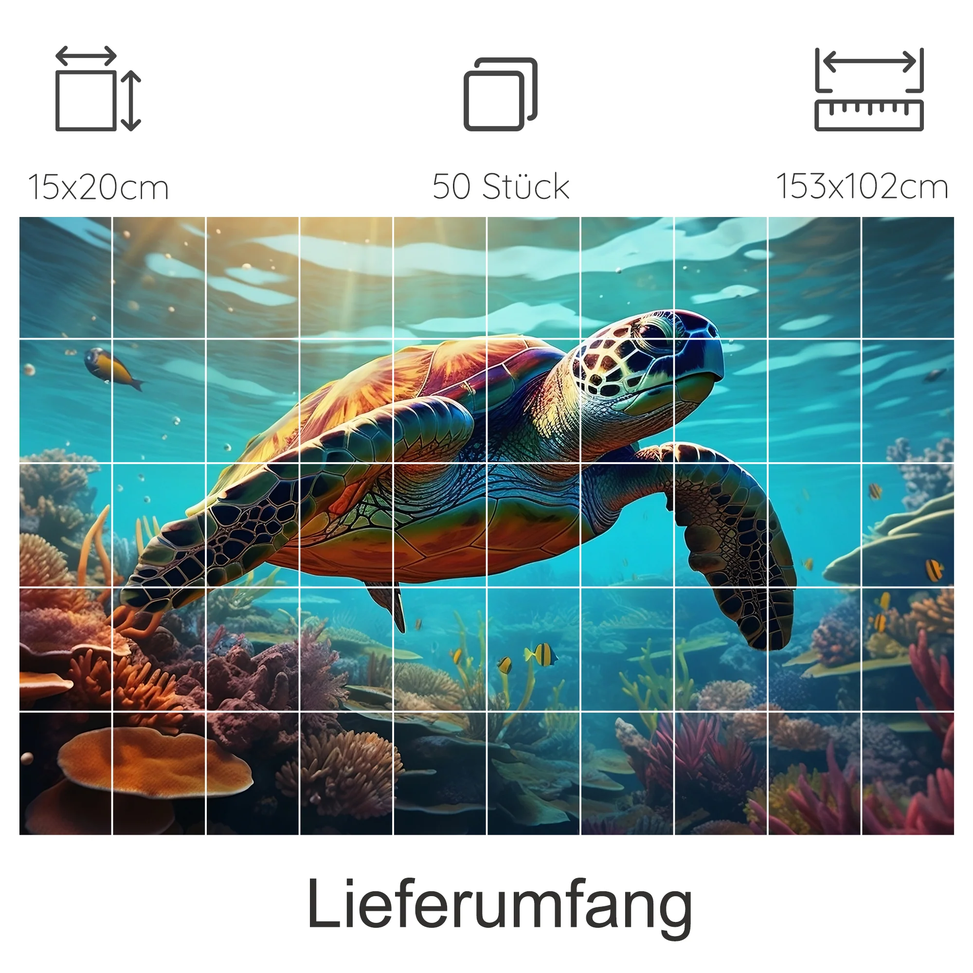 Fliesenaufkleber Schildkröte - Entdecke die Unterwasserwelt - Image 13