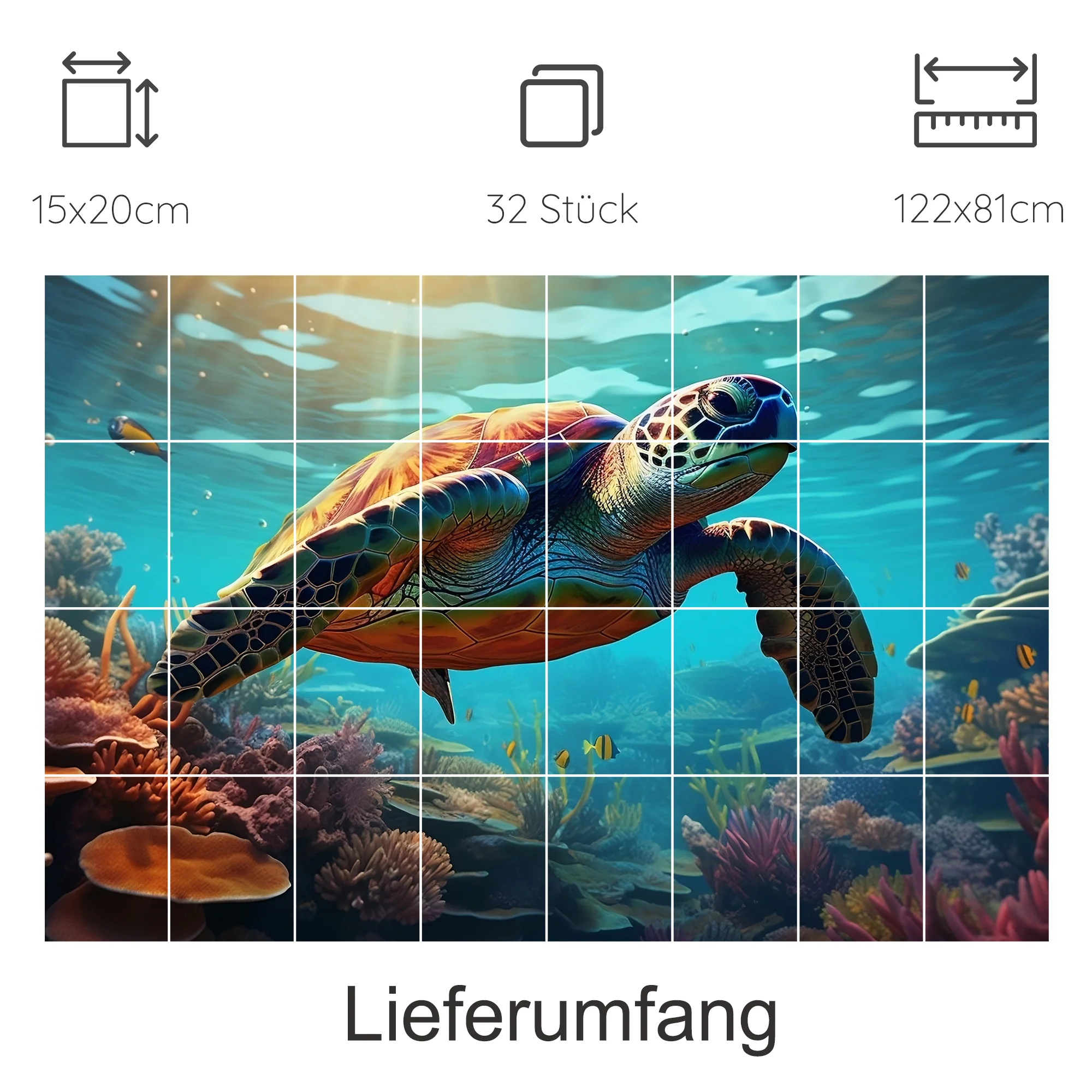 Fliesenaufkleber Schildkröte - Entdecke die Unterwasserwelt - Image 14