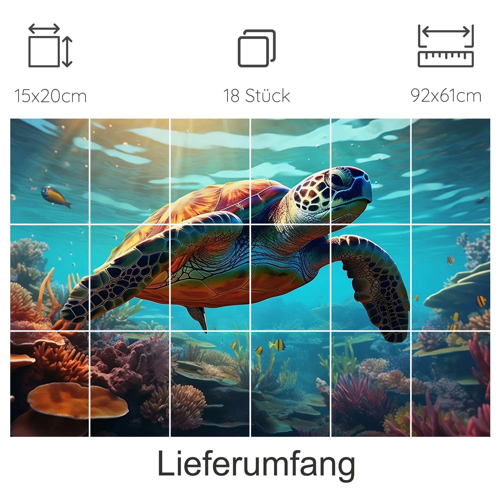 Fliesenaufkleber Schildkröte - Entdecke die Unterwasserwelt - Image 15