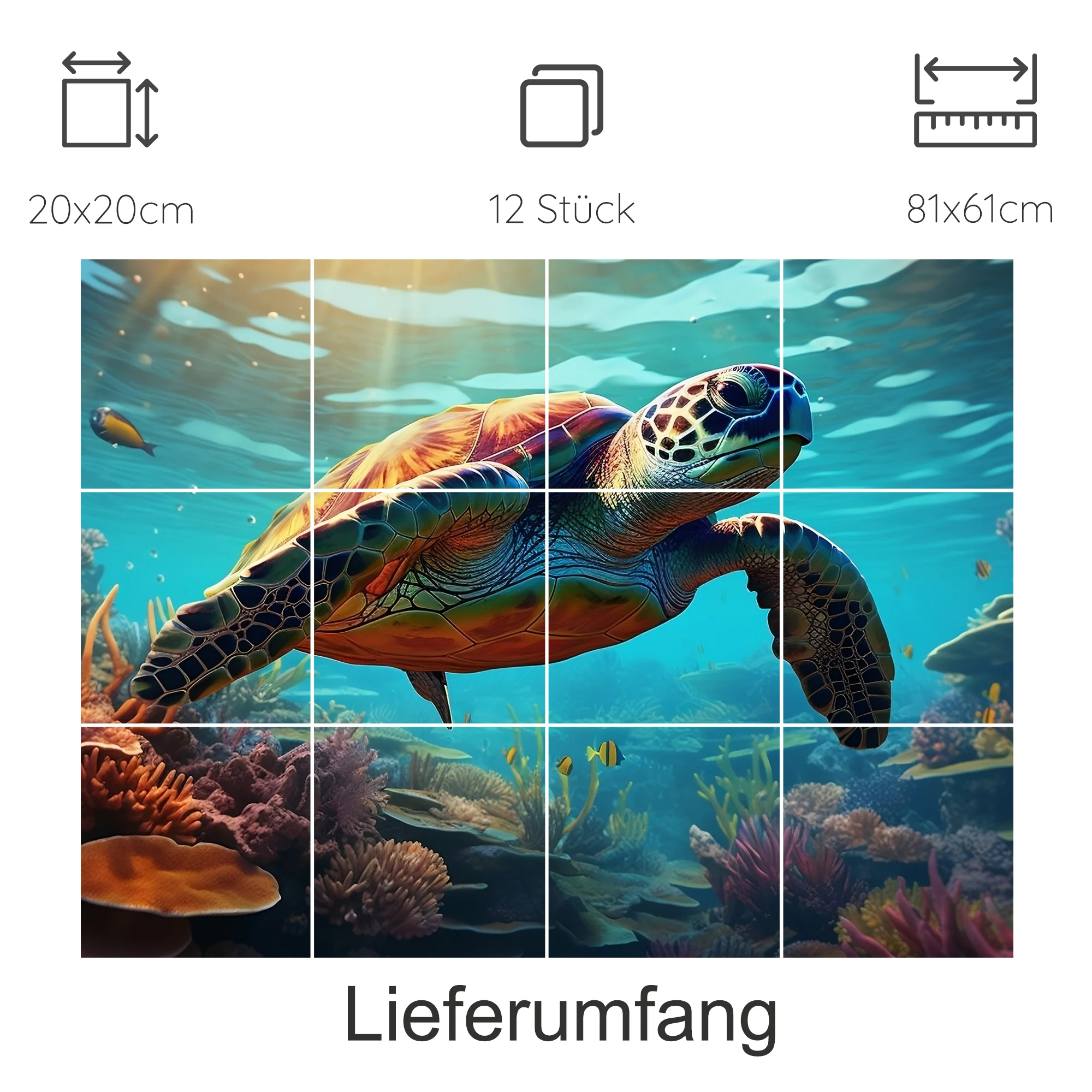 Fliesenaufkleber Schildkröte - Entdecke die Unterwasserwelt - Image 18