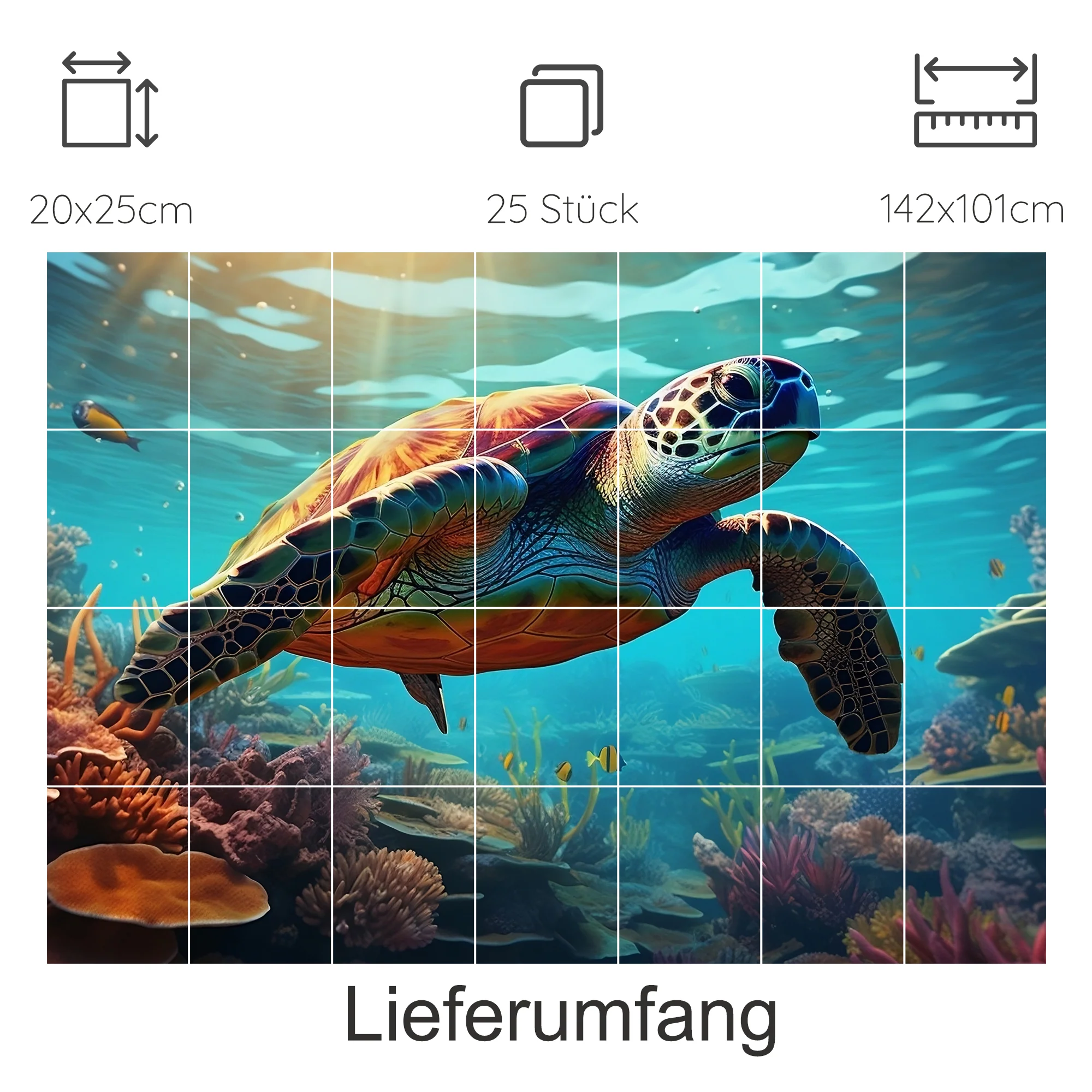 Fliesenaufkleber Schildkröte - Entdecke die Unterwasserwelt - Image 19