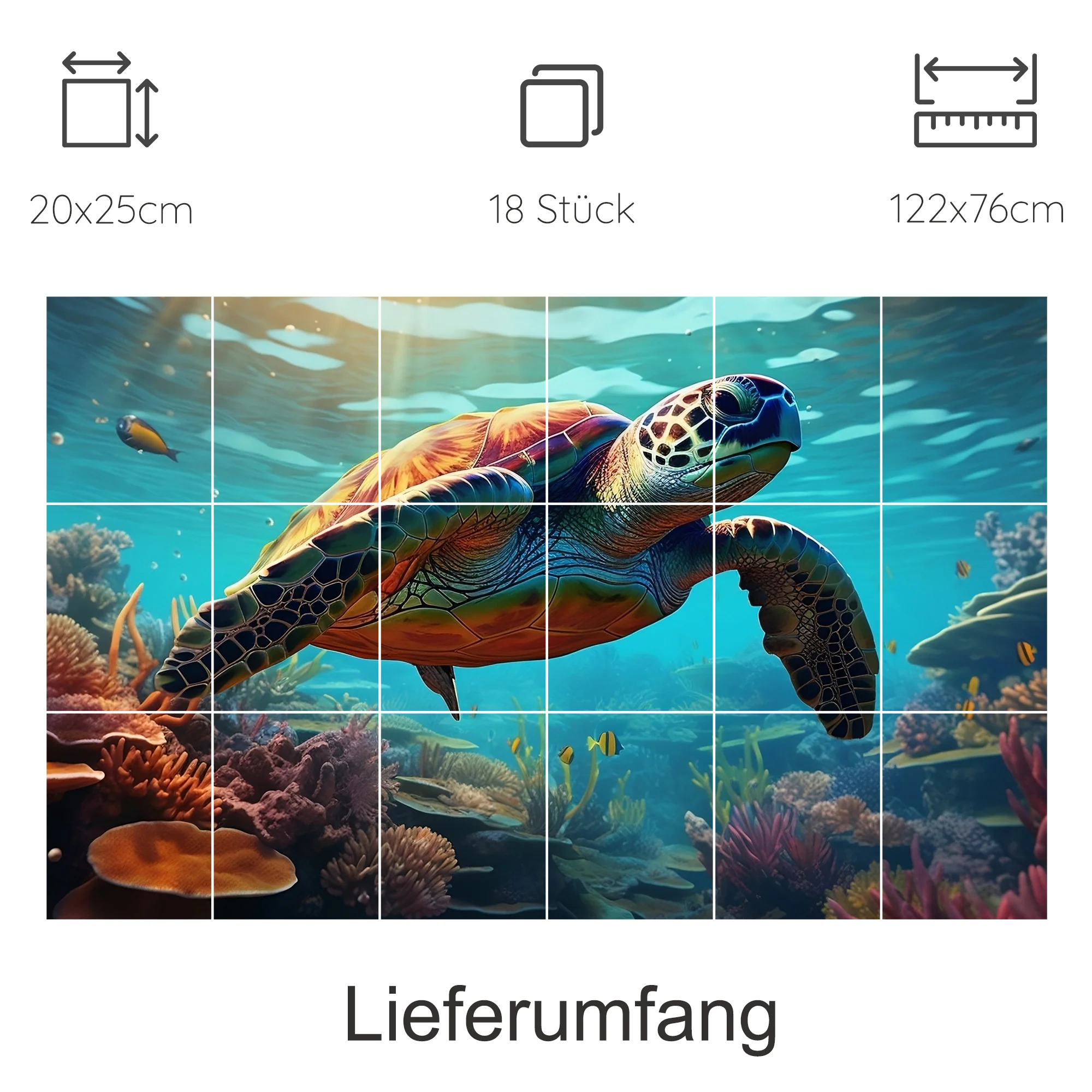 Fliesenaufkleber Schildkröte - Entdecke die Unterwasserwelt - Image 20
