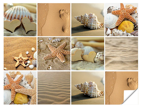 Fliesenaufkleber Strand Muscheln 12 Stück - Image 2