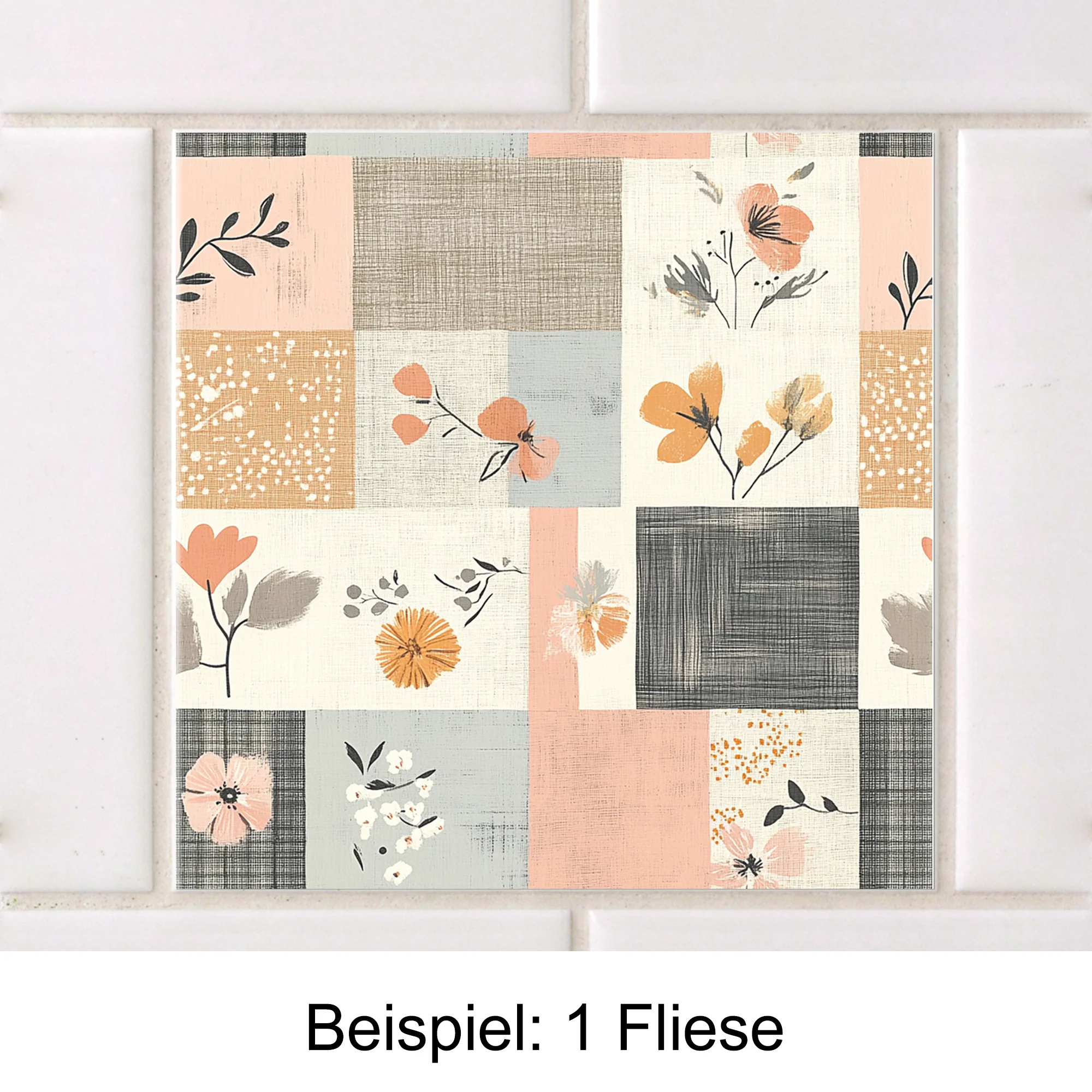 Fliesenfolie Floral Patchwork - Image 3