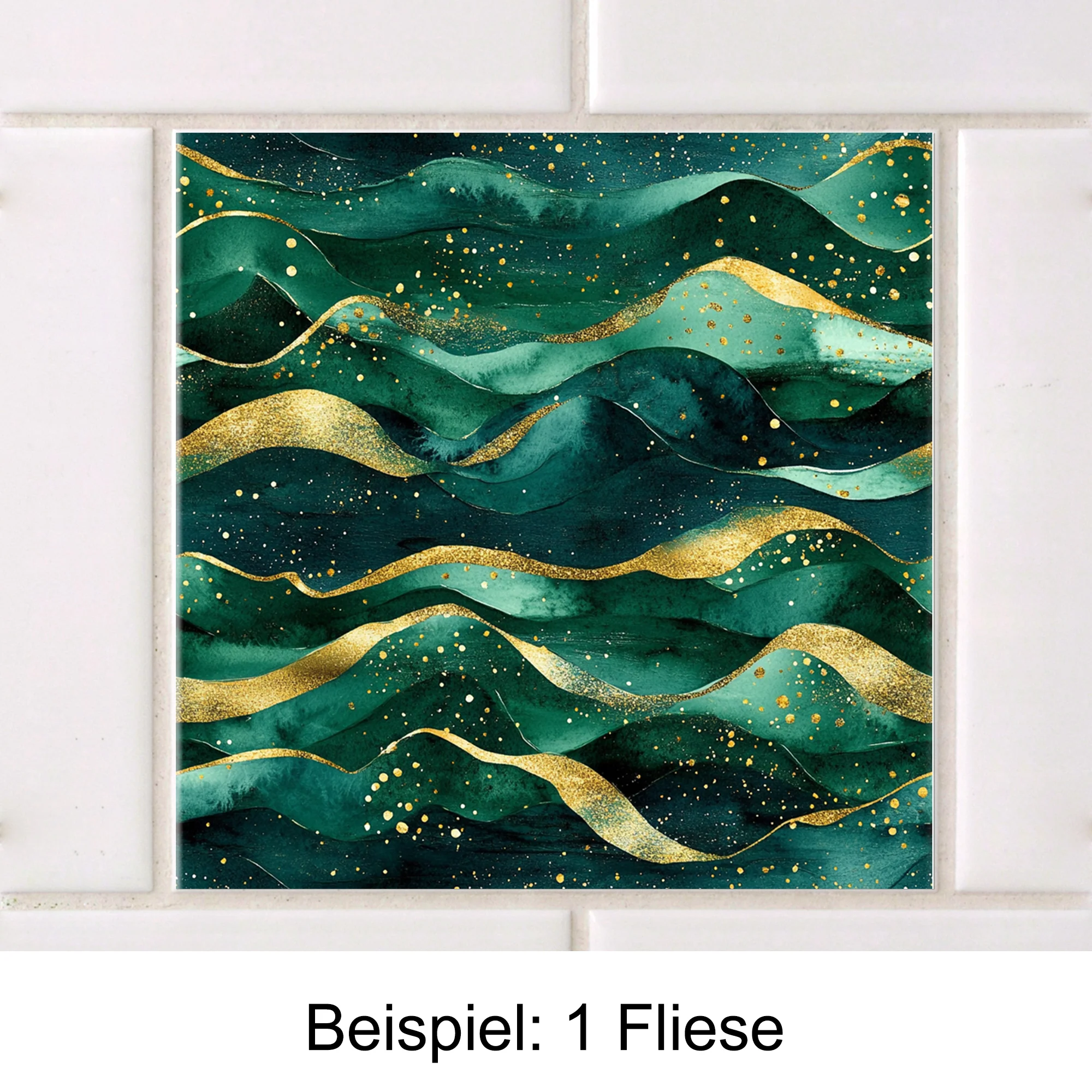 Fliesenfolie Grüner Wellenlook - Image 3