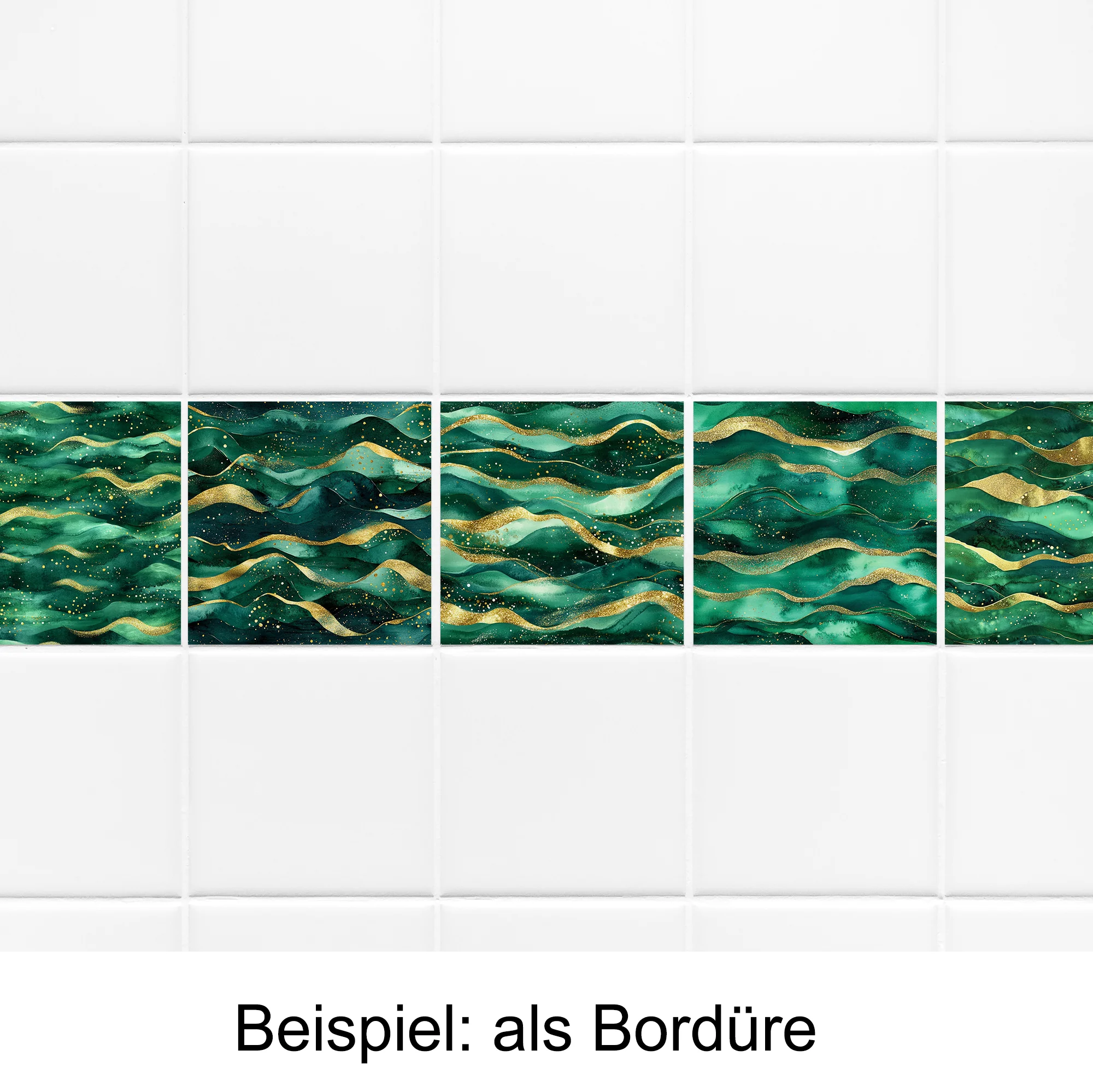 Fliesenfolie Grüner Wellenlook - Image 4