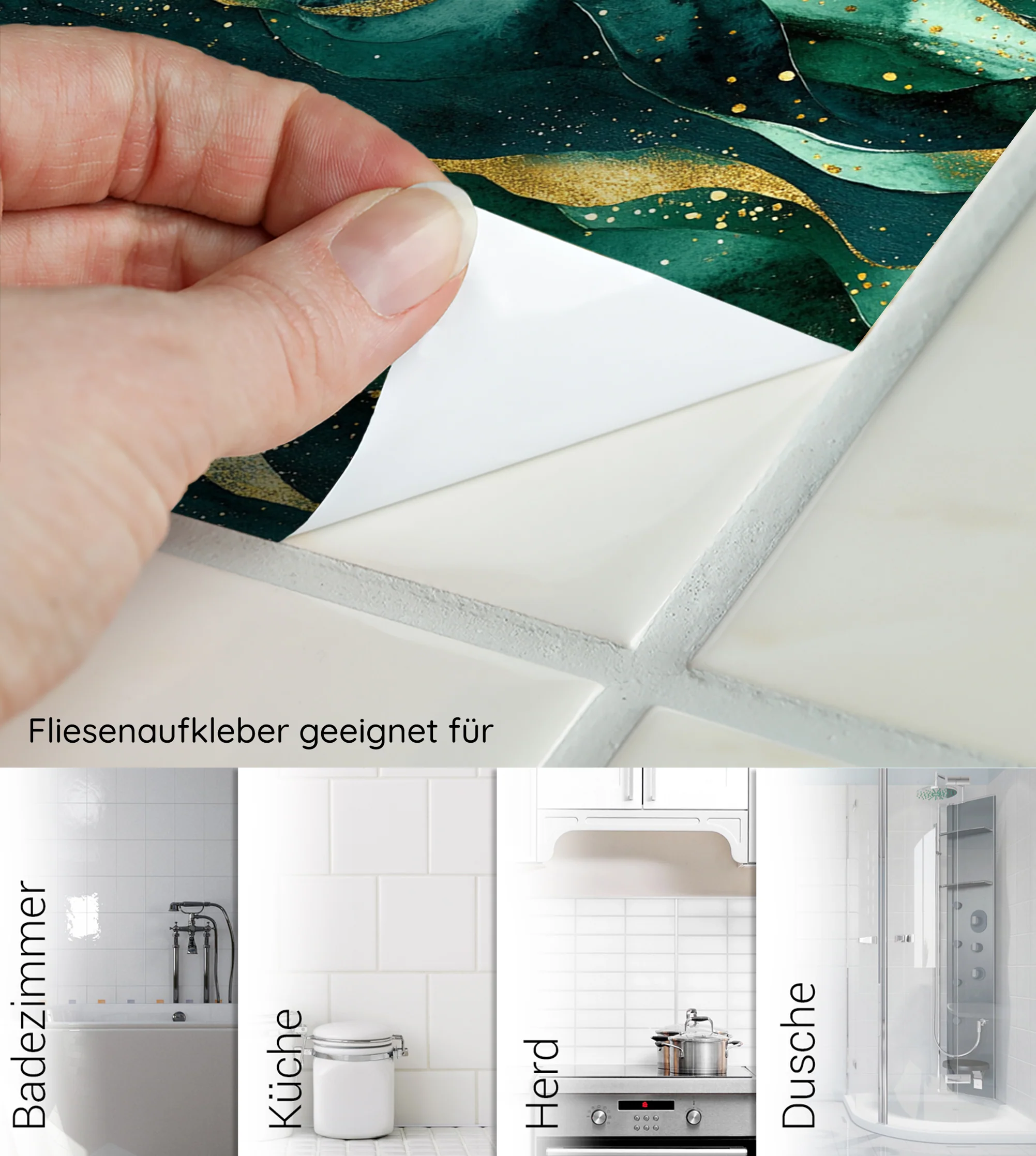Fliesenfolie Grüner Wellenlook - Image 6