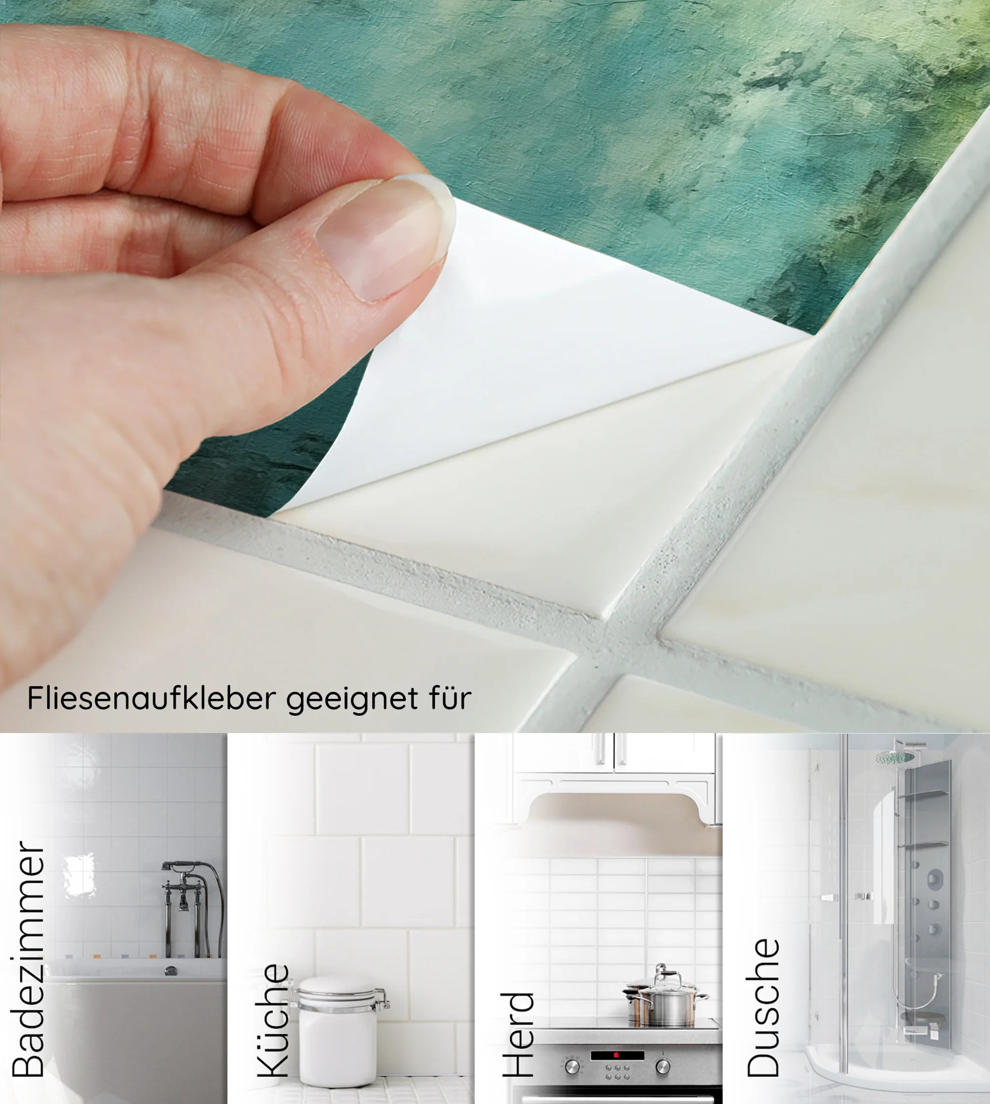 Fliesenfolie in Türkis- und Grüntönen - Image 6