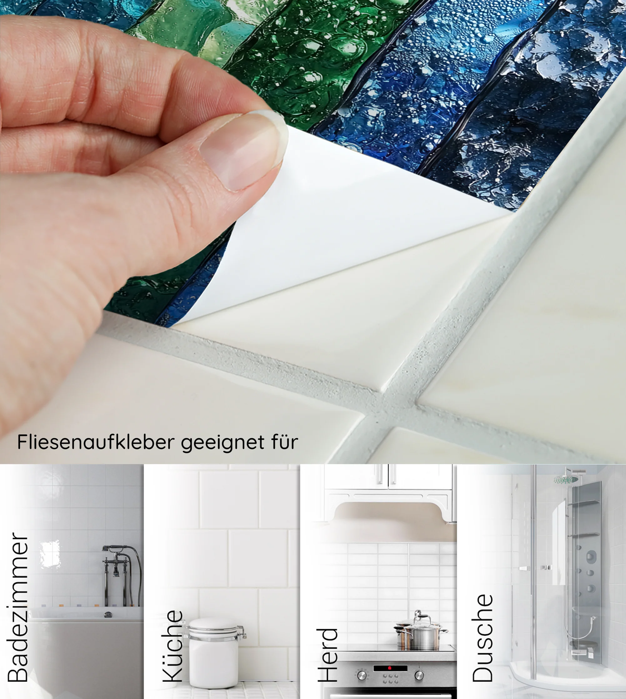 Fliesenaufkleber mit Wasserfarben-Motiv - Image 6