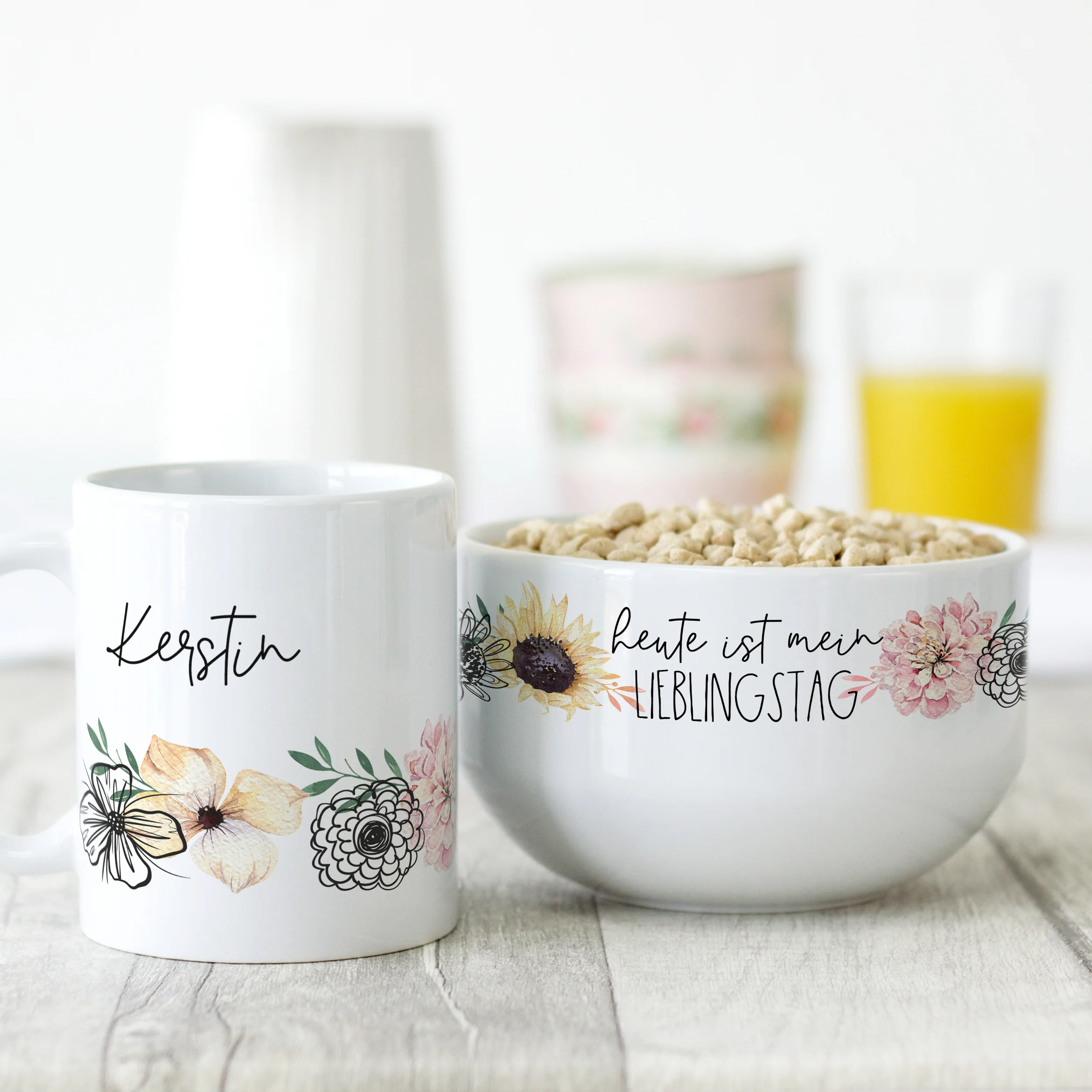 Frühstücksset mit Blumenmotiv - Image 2